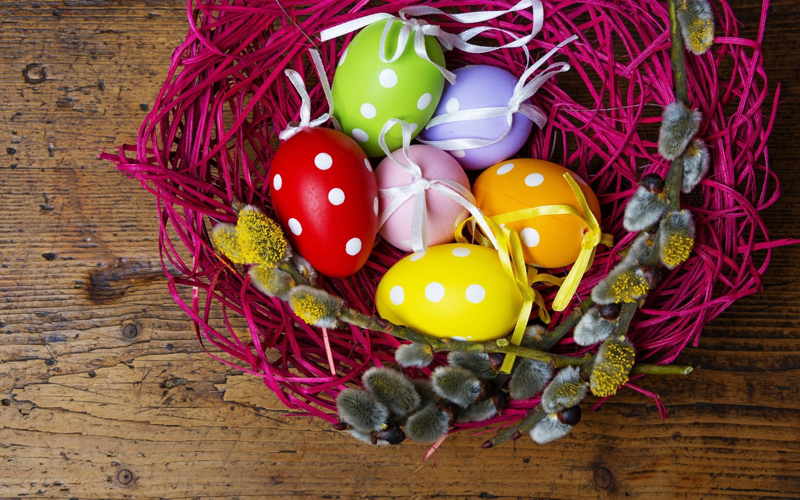 eggs, easter, 2K, nest, HD Wallpaper