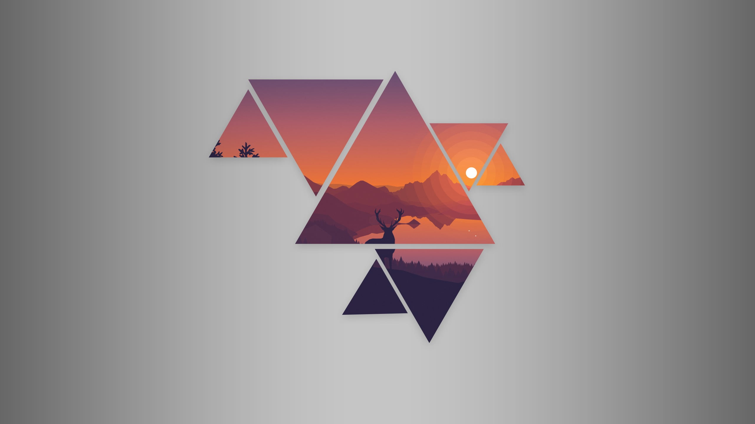 digital composite, geometric shape, 2K, outdoors, wall, star, shape, design, gray, nature, triangle shape, sky, sun, decor, creativity, flying, studio shot, HD Wallpaper
