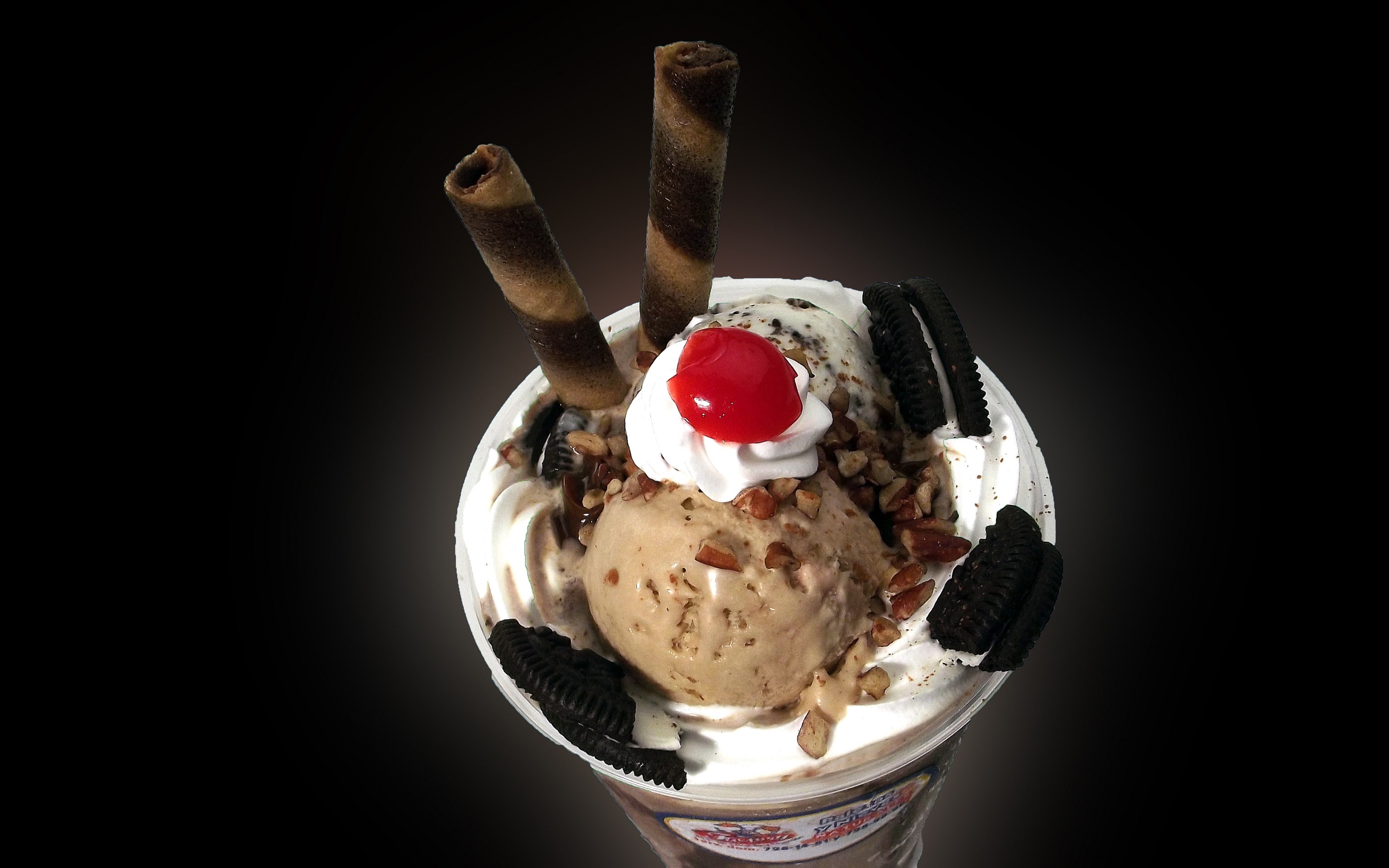 Ice cream, 4K, waffles, frappuccino, dessert backgrounds, oreo, HD Wallpaper