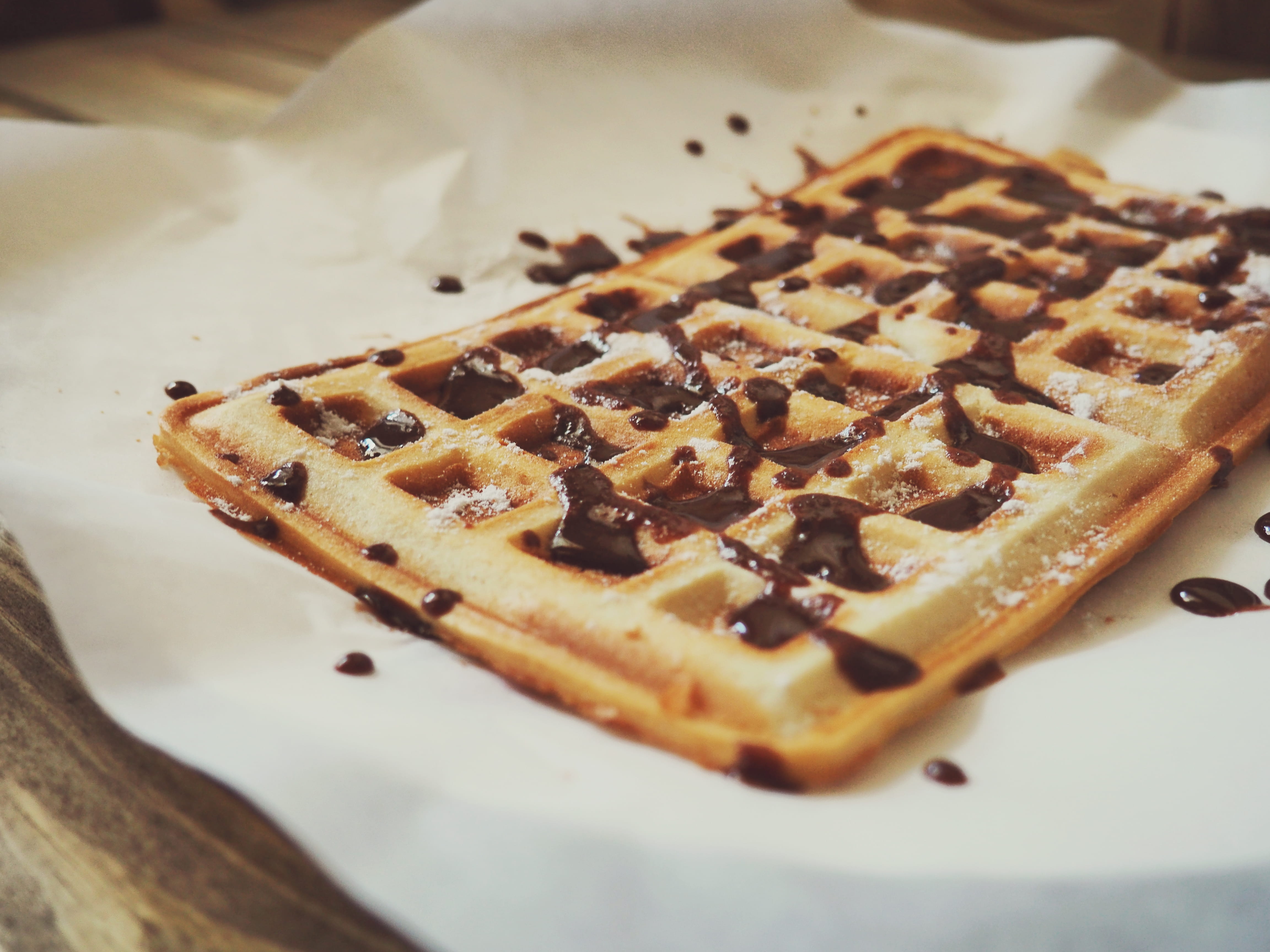 food and drink, unhealthy eating, still life, sweet, lunch, sugar, snack, baked pastry item, waffles, selective focus, plate, meal, indoors, food, tart - dessert, HD Wallpaper