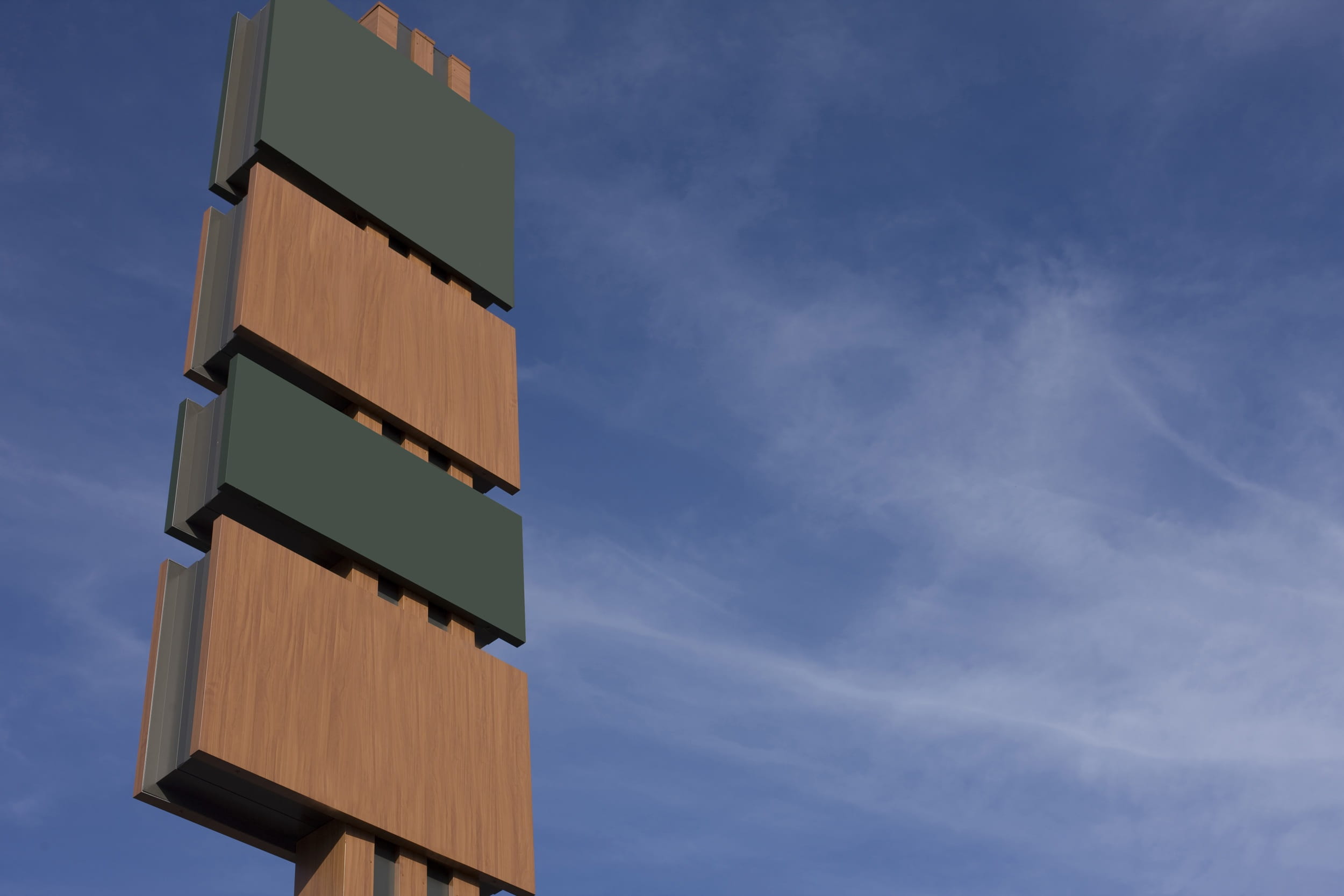 veneer, modern, rack mast, low angle view, office, tower, shield, wood, nature, board, pattern, 1080P, day, tall - high, mast, blue, cloud - sky, advertising board, HD Wallpaper