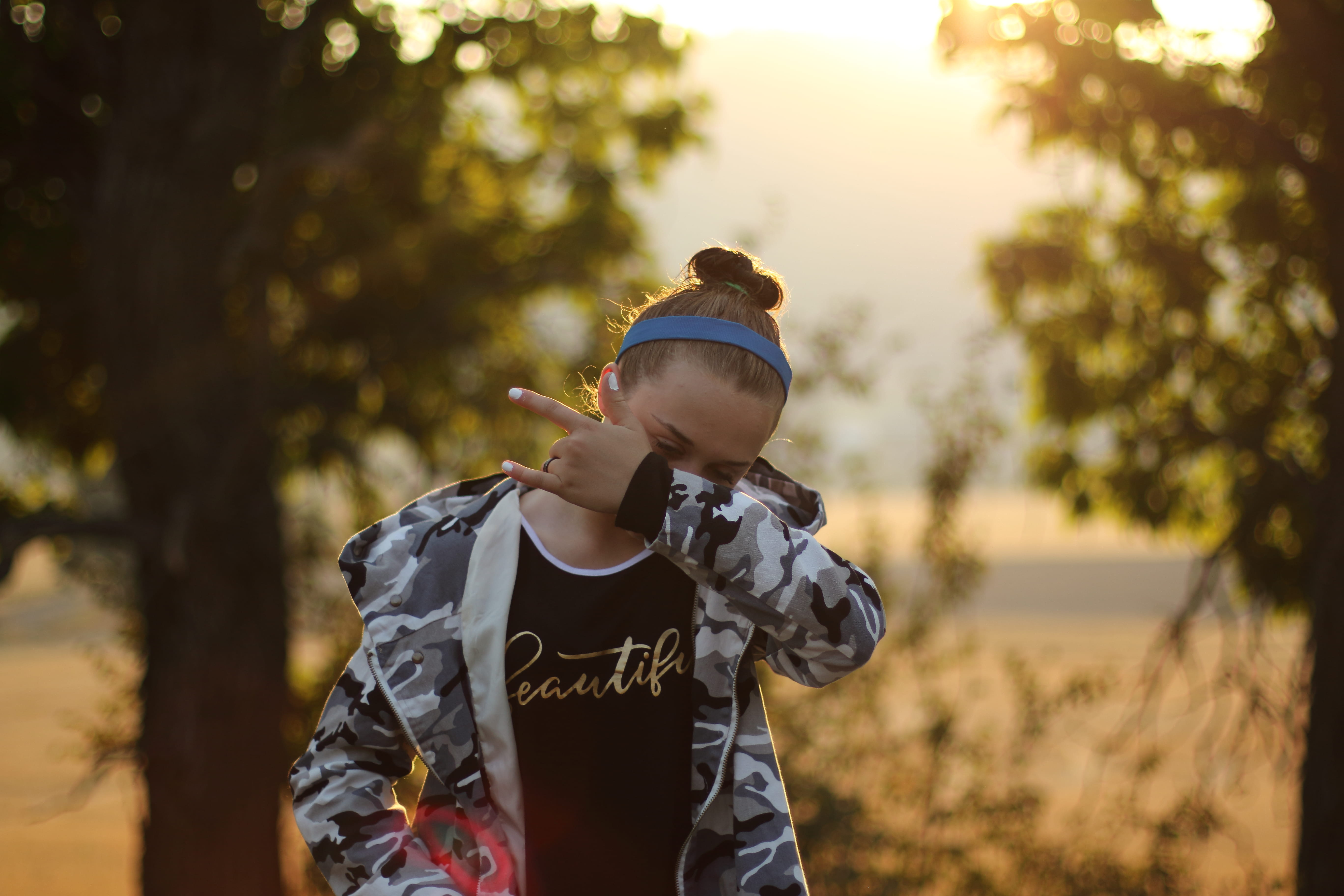 casual clothing, beautiful, innocence, country, childhood, outside, fall, boys, girl, outdoors, dancing, teen, camoflage, day, waist up, lifestyles, backtoschool, HD Wallpaper