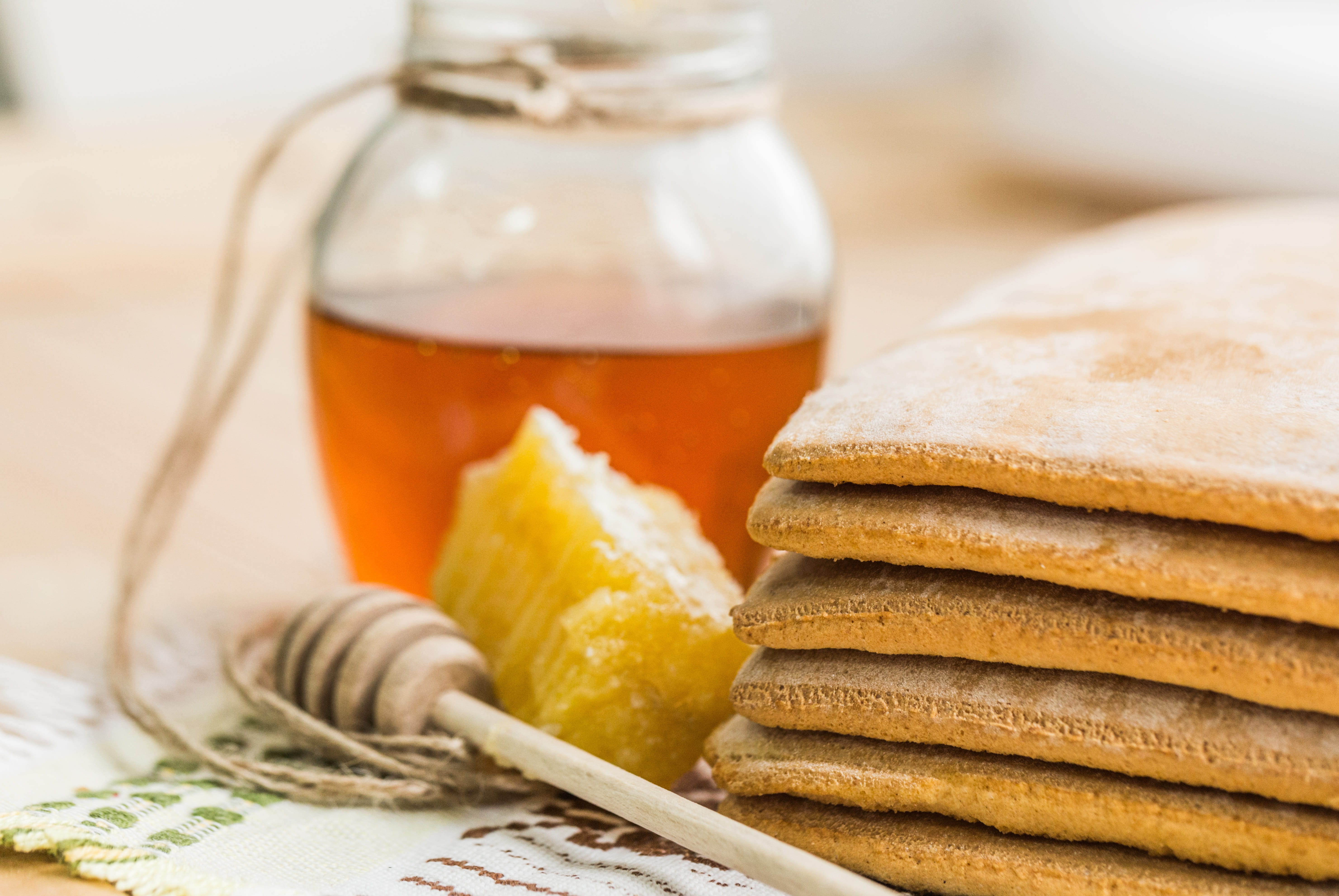 sweet food, close-up, baked pastry item, meal, food, snack, studio shot, homemade, stack, jar, no people, bank, honey, nectar, 5K, drink, food and drink, HD Wallpaper