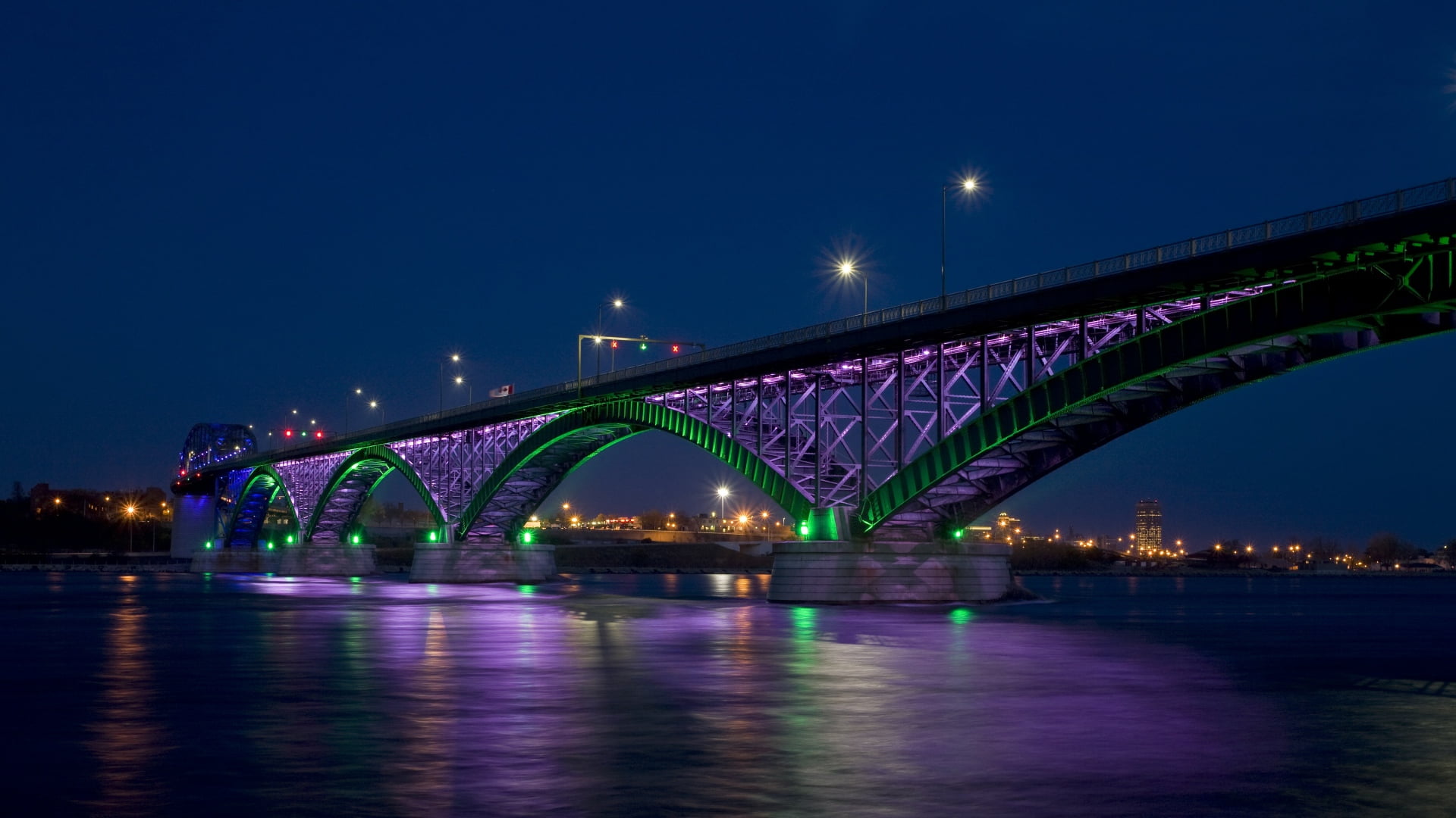 cityscape, illuminated, tower, transportation, engineering, urban, steel, connection, bridge - man made structure, light, sky, nature, pier, landmark, architecture, HD Wallpaper