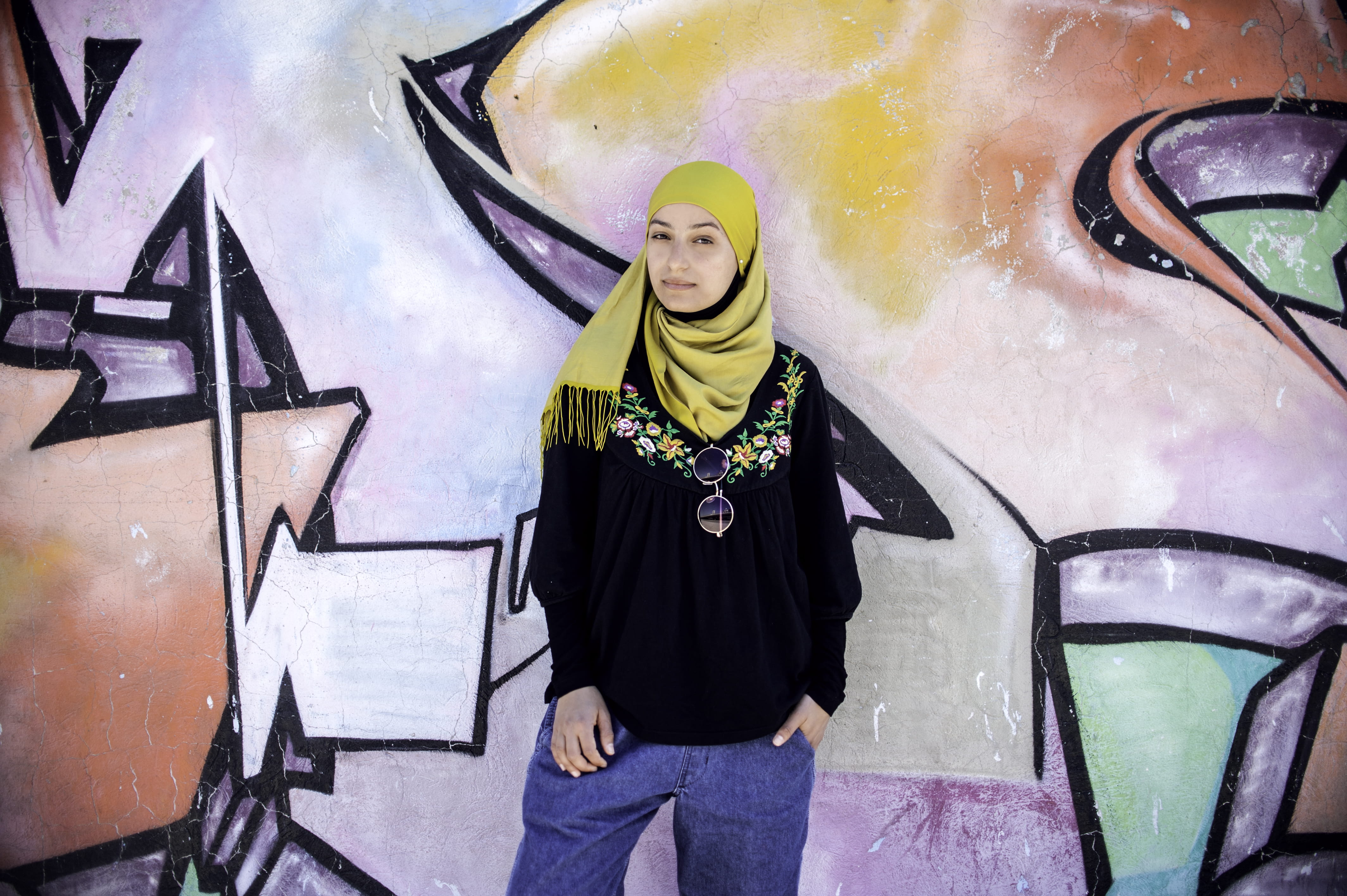 lifestyles, jeans, art, photography, mural, graffiti, transportation, human, drawing, 4K, casual clothing, photo, tunisia, one person, women, young adult, HD Wallpaper