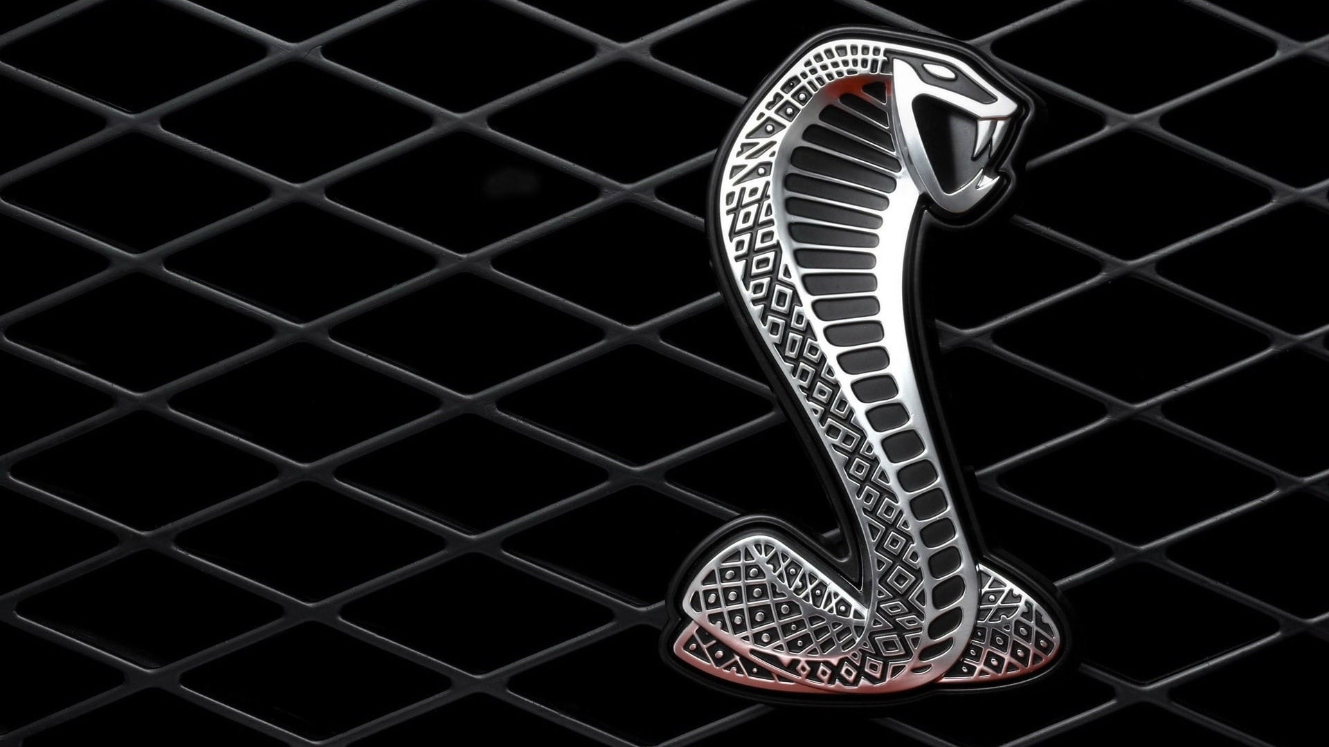 car, cobra, lines, logo, diamonds, black background, snake, Ford Mustang Shelby, 1080P, HD Wallpaper