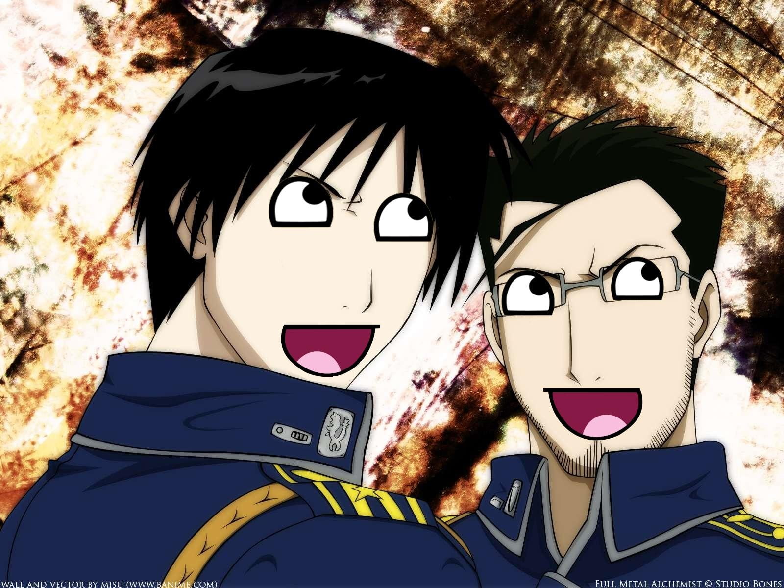 female likeness, communication, fashion, Roy Mustang, Full Metal Alchemist, art and craft, human face, Maes Hughes, people, glasses, nature, representation, HD Wallpaper