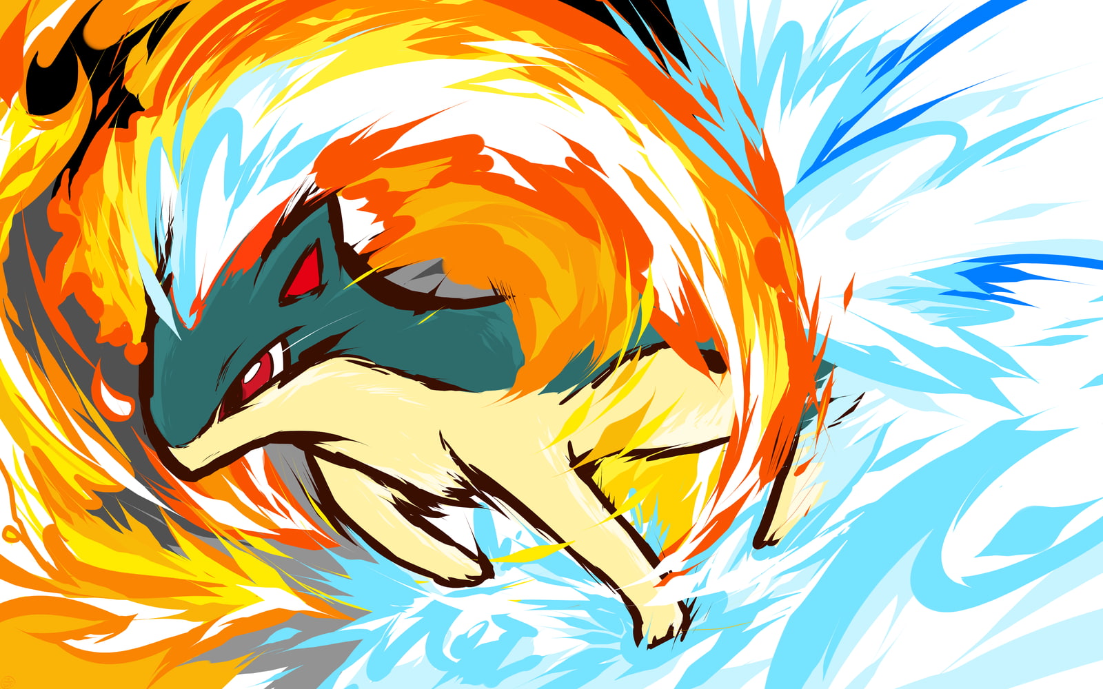 720P, Pokémon, ishmam, Quilava, HD Wallpaper