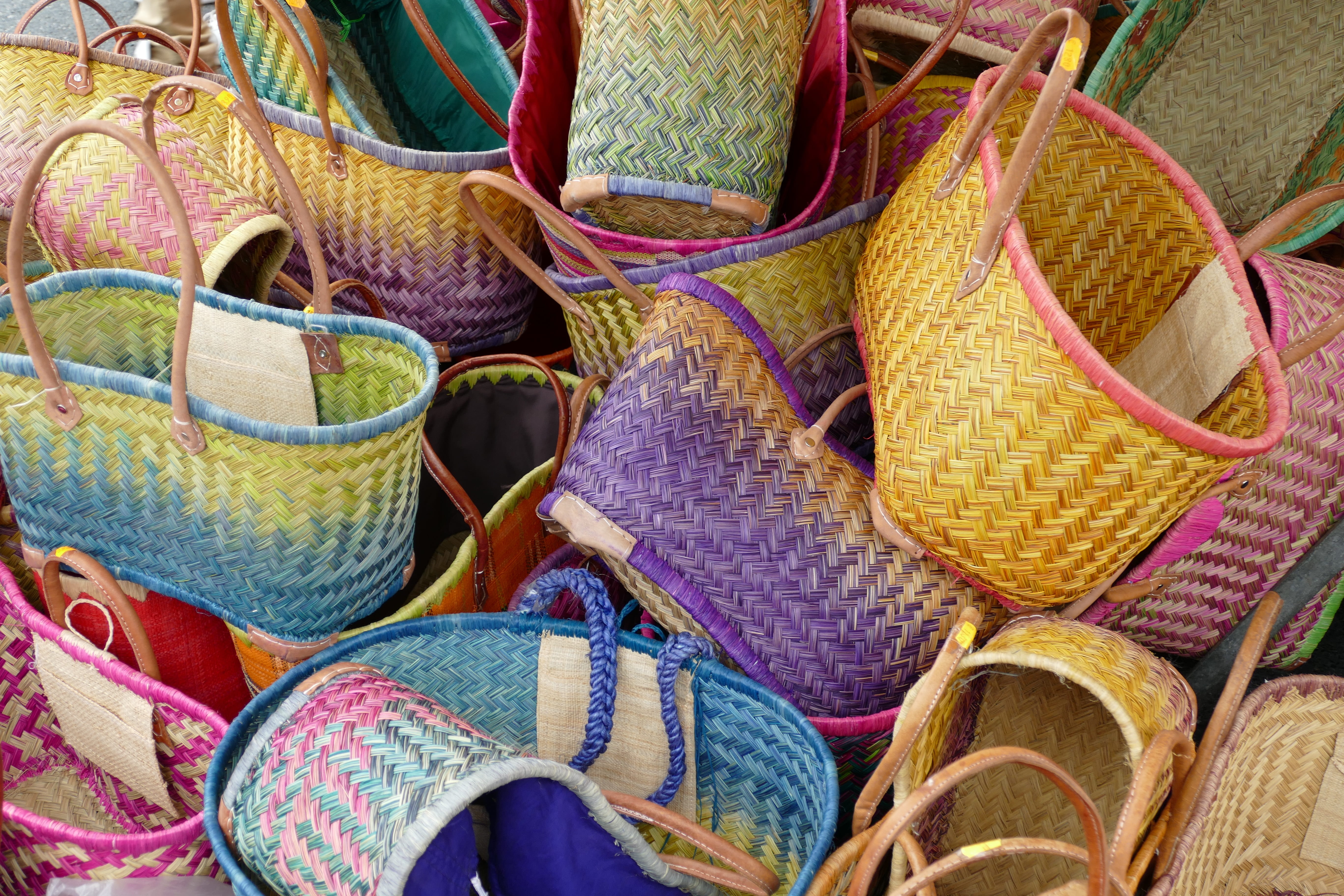 assorted, arrangement, full frame, for sale, variation, 5K, fishing industry, no people, basket, multi colored, large group of objects, wicker, choice, HD Wallpaper