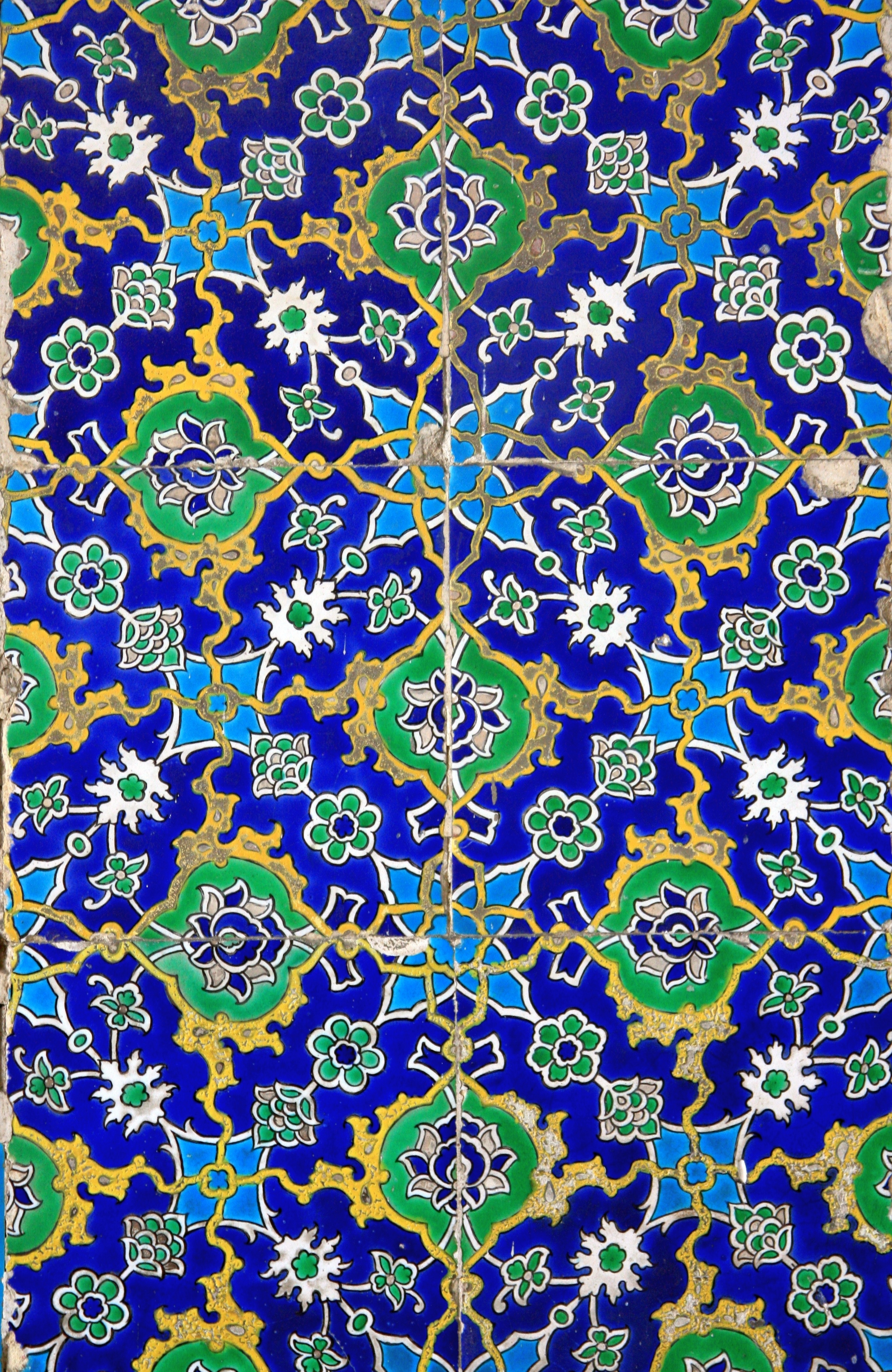 tiled floor, floral pattern, flooring, repetition, design, close-up, creativity, abstract, green color, backgrounds, poster, green, science, arabesque, Phone HD Wallpaper