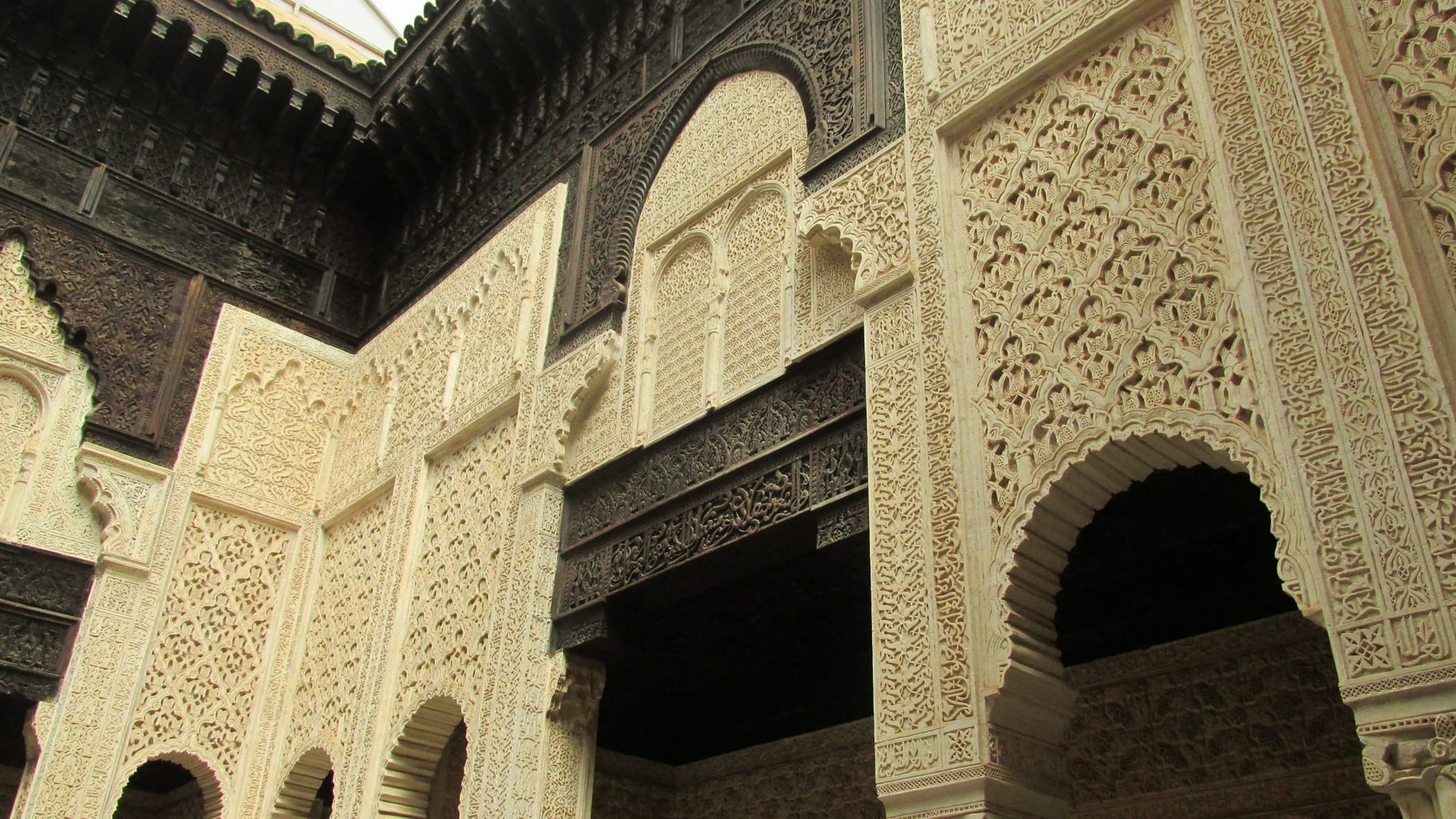 Morocco, Salted, place of worship, tourism, religion, craft, travel, no people, ancient, Medersa, courtyard, the past, travel destinations, architectural feature, HD Wallpaper