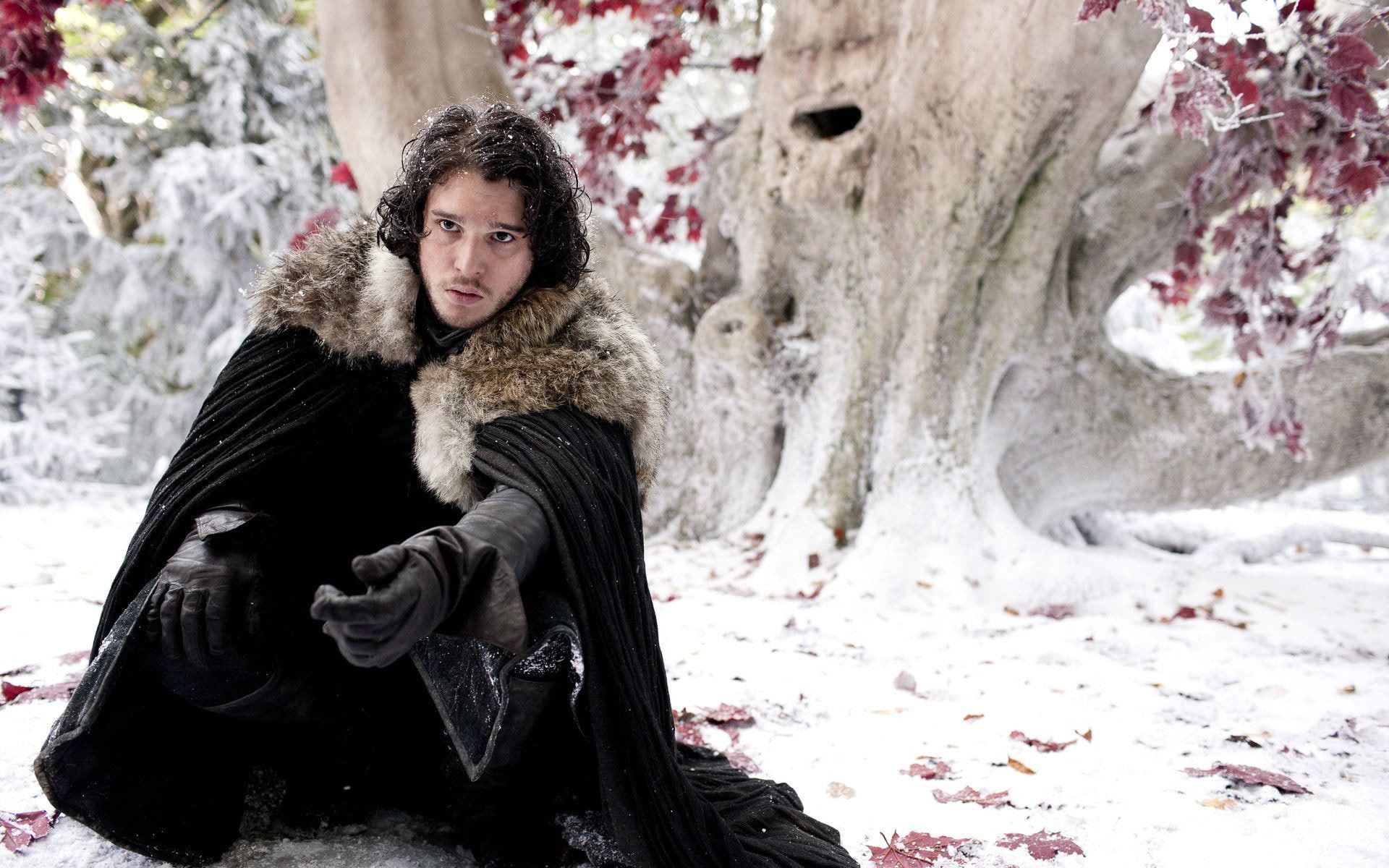 jon, brown, black, men, game, game of thrones, tv shows, winter, thrones, coat, jon snow, 1080P, 1920x1200, snow, s, HD Wallpaper