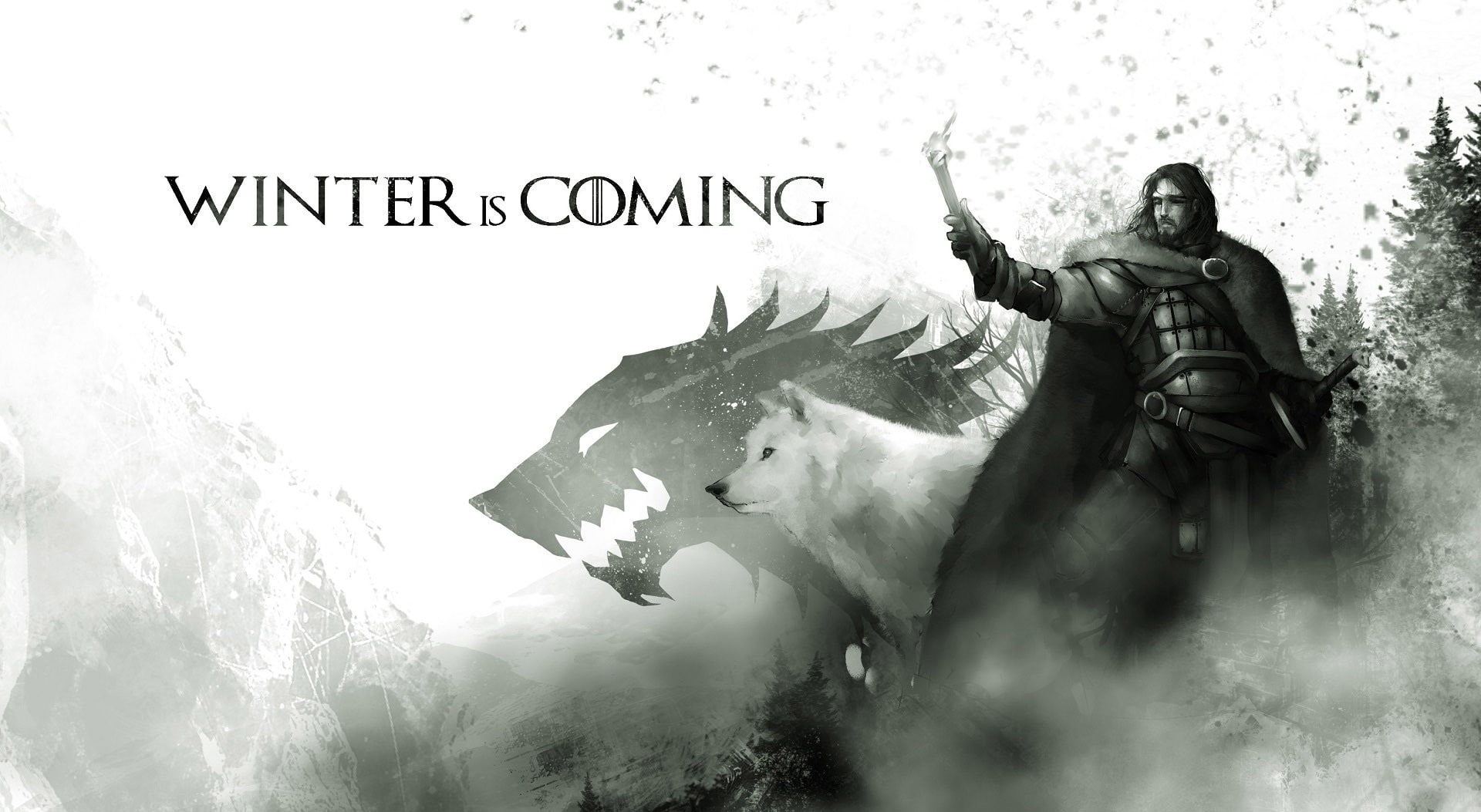 1080P, Game of Thrones, text, game, nature, statue, domestic animals, coming, winter, outdoors, art and craft, horse, livestock, thrones, human representation, HD Wallpaper