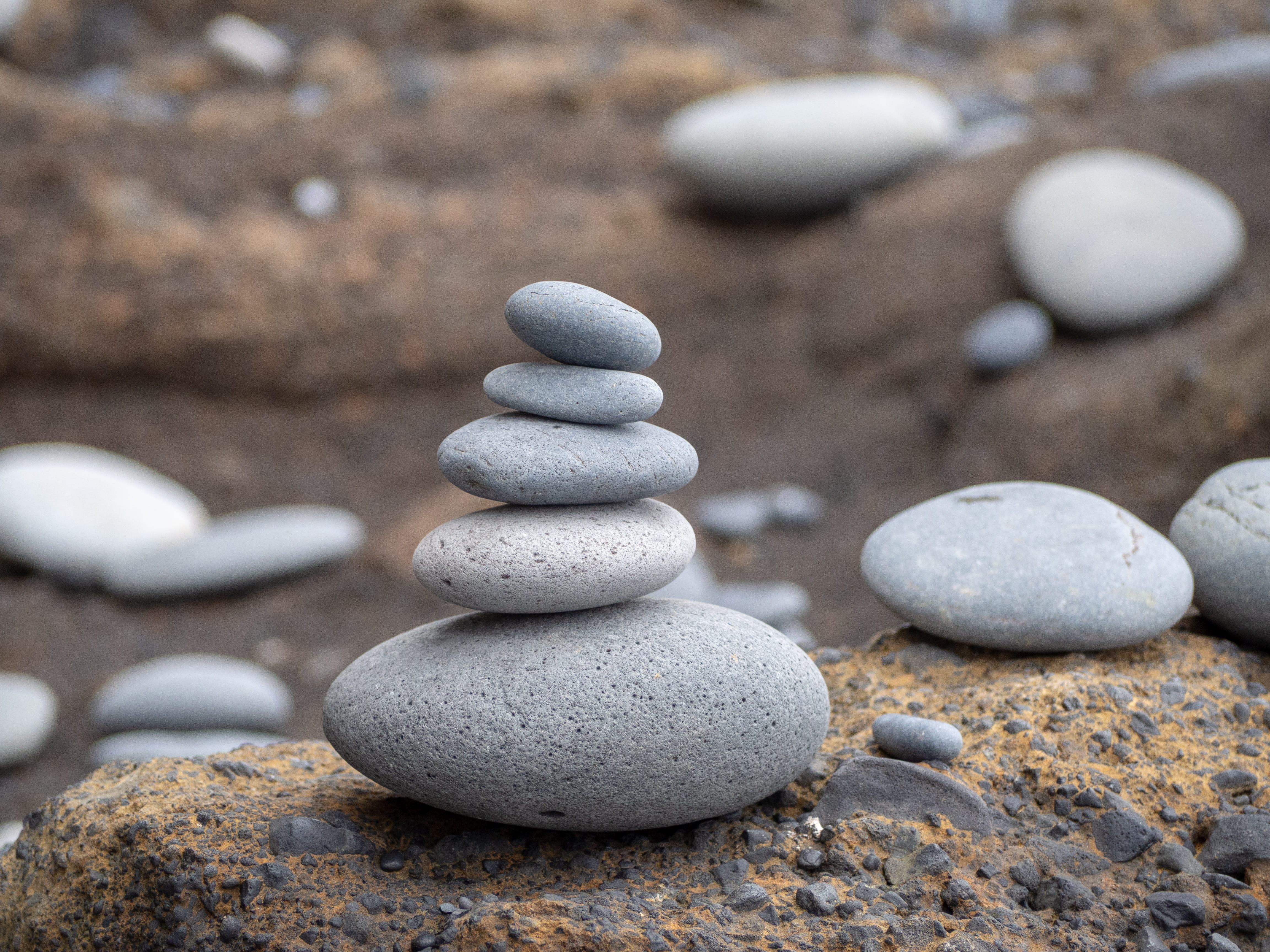 4K, stone - object, zen pile, stone, pile of stones, pebble, focus on foreground, land, nature, tranquil scene, simplicity, day, solid, calming, no people, HD Wallpaper