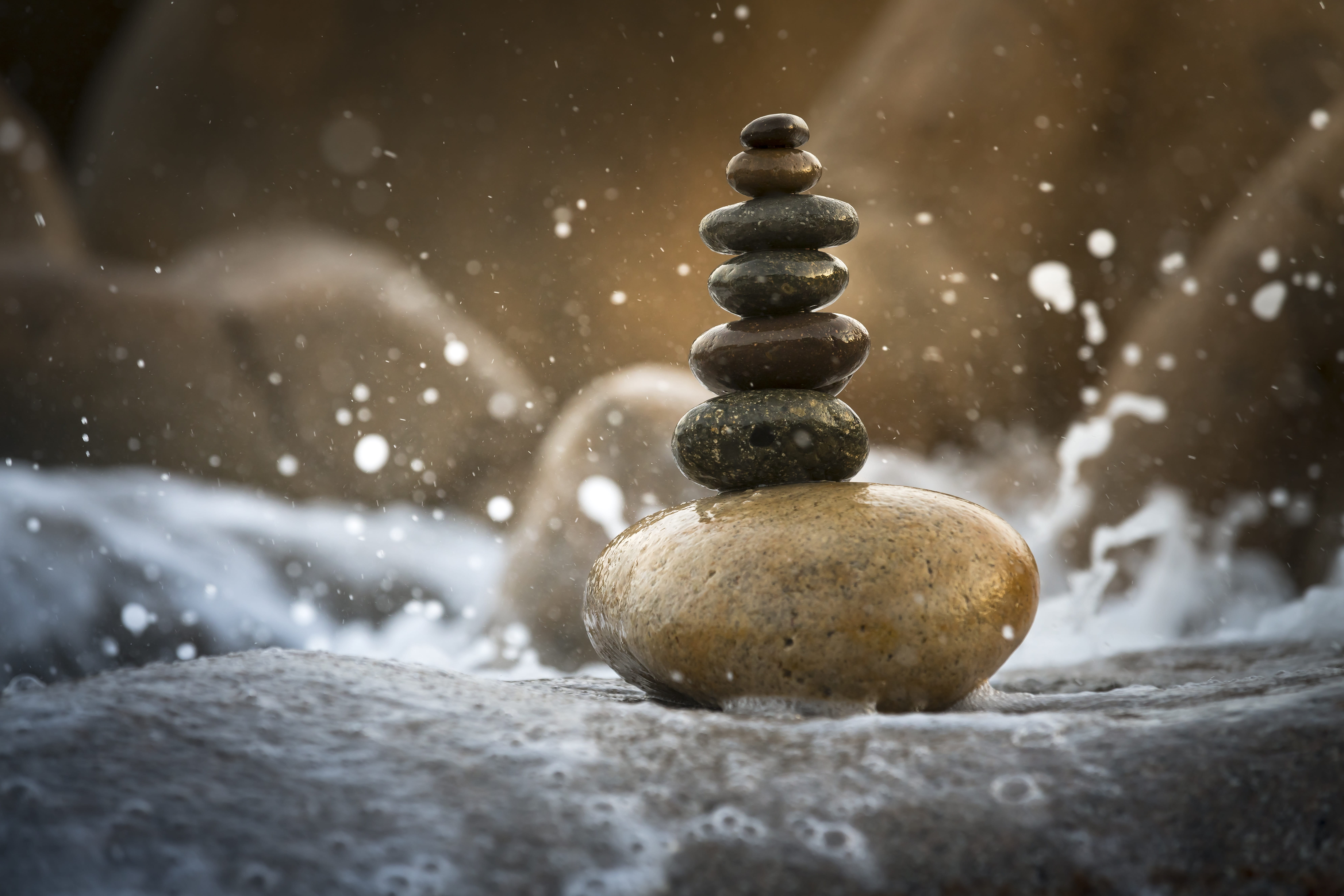 stack, selective focus, solid, natural, snowing, stacked, day, zen-like, build, full color, sky, sand, motion, balance, coast, rock - object, pile, focus on foreground, HD Wallpaper