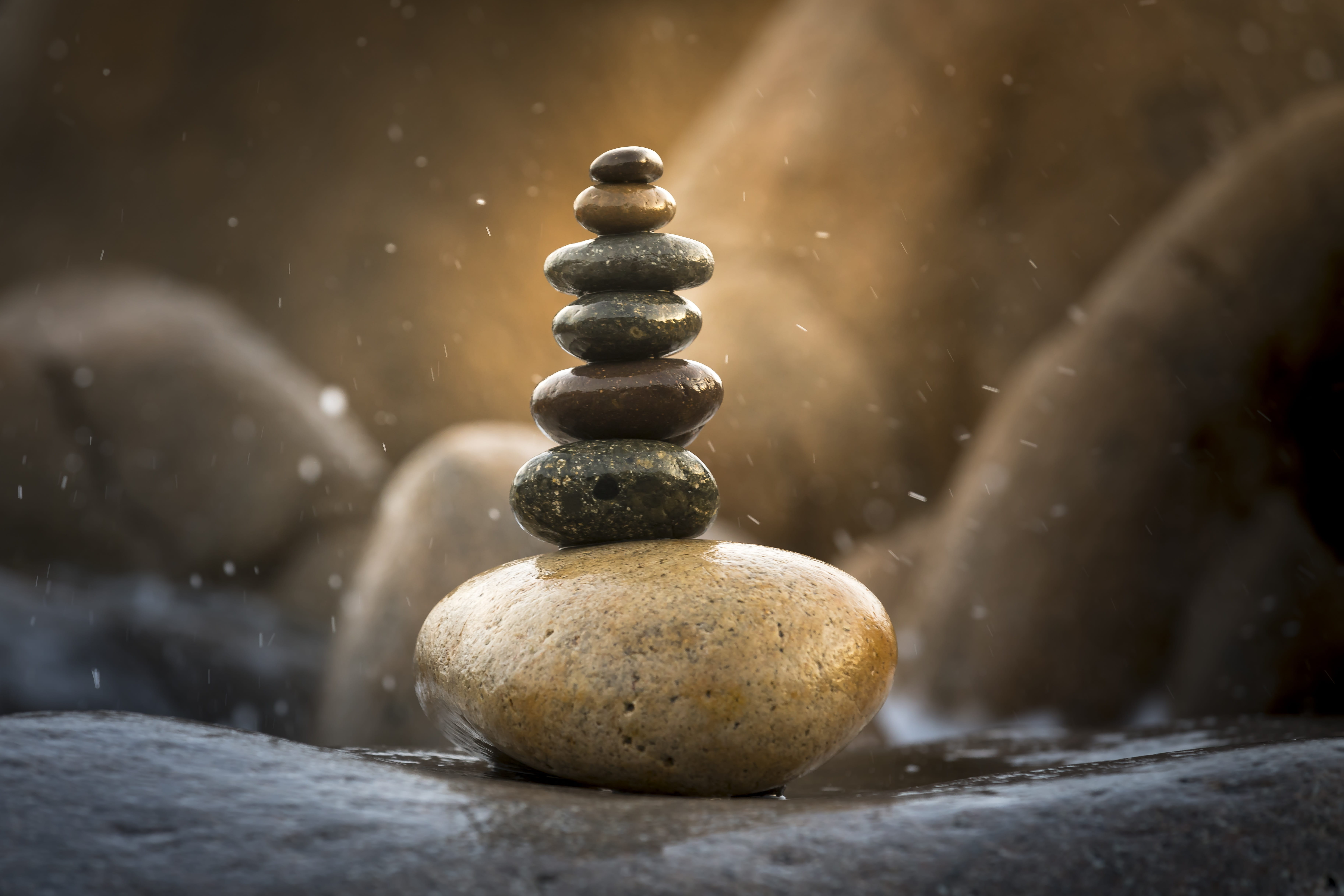 water, relax, holiday, stone - object, group, summer, no people, low, marble, focus on foreground, close-up, outdoors, sand, build, sky, harmony, rock - object, HD Wallpaper