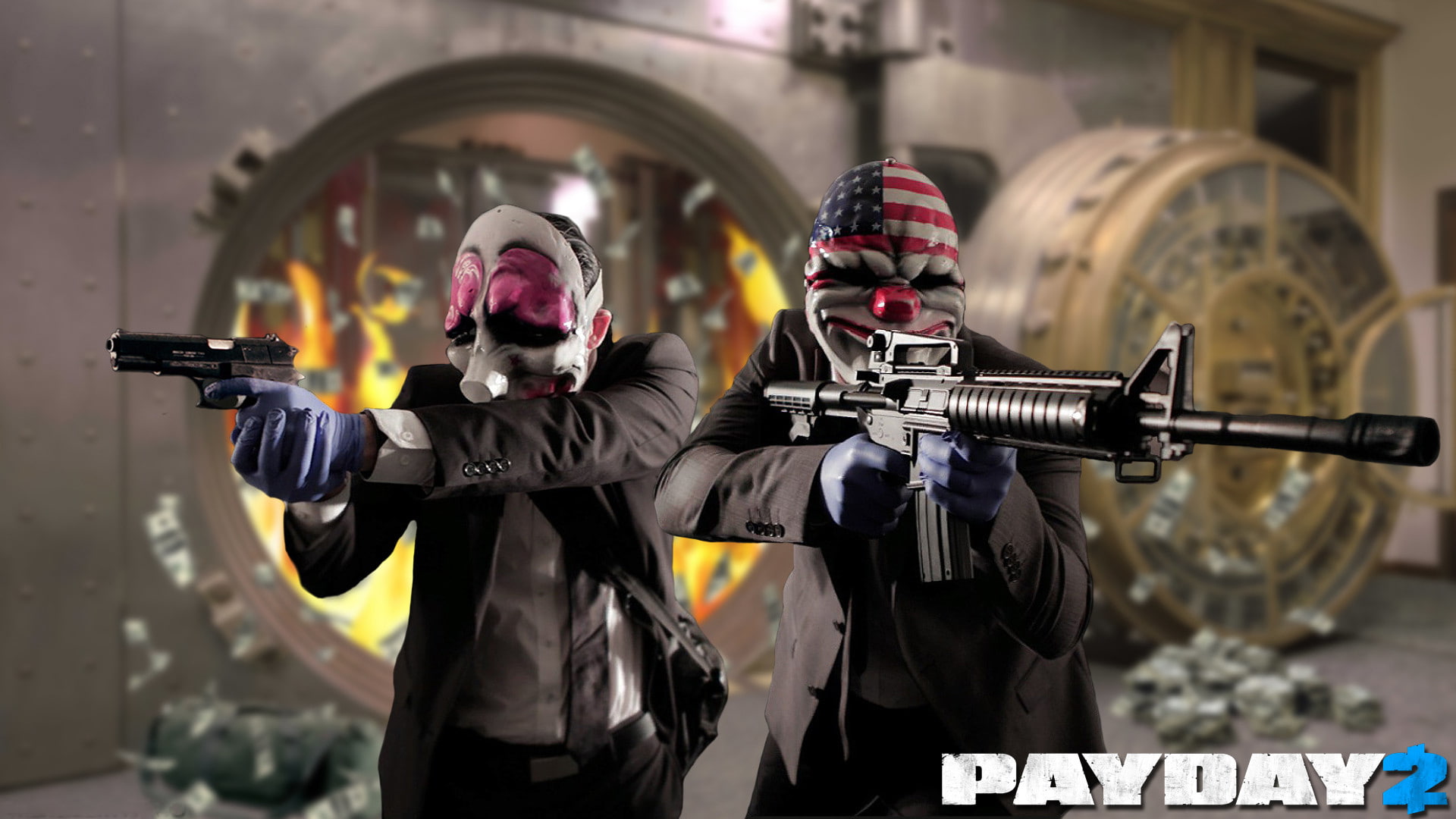 danger, gun, clothing, handgun, the bandits, uSA, terrorism, rifle, weapon, work Helmet, real people, military, front view, robbery, cover, war, protection, HD Wallpaper