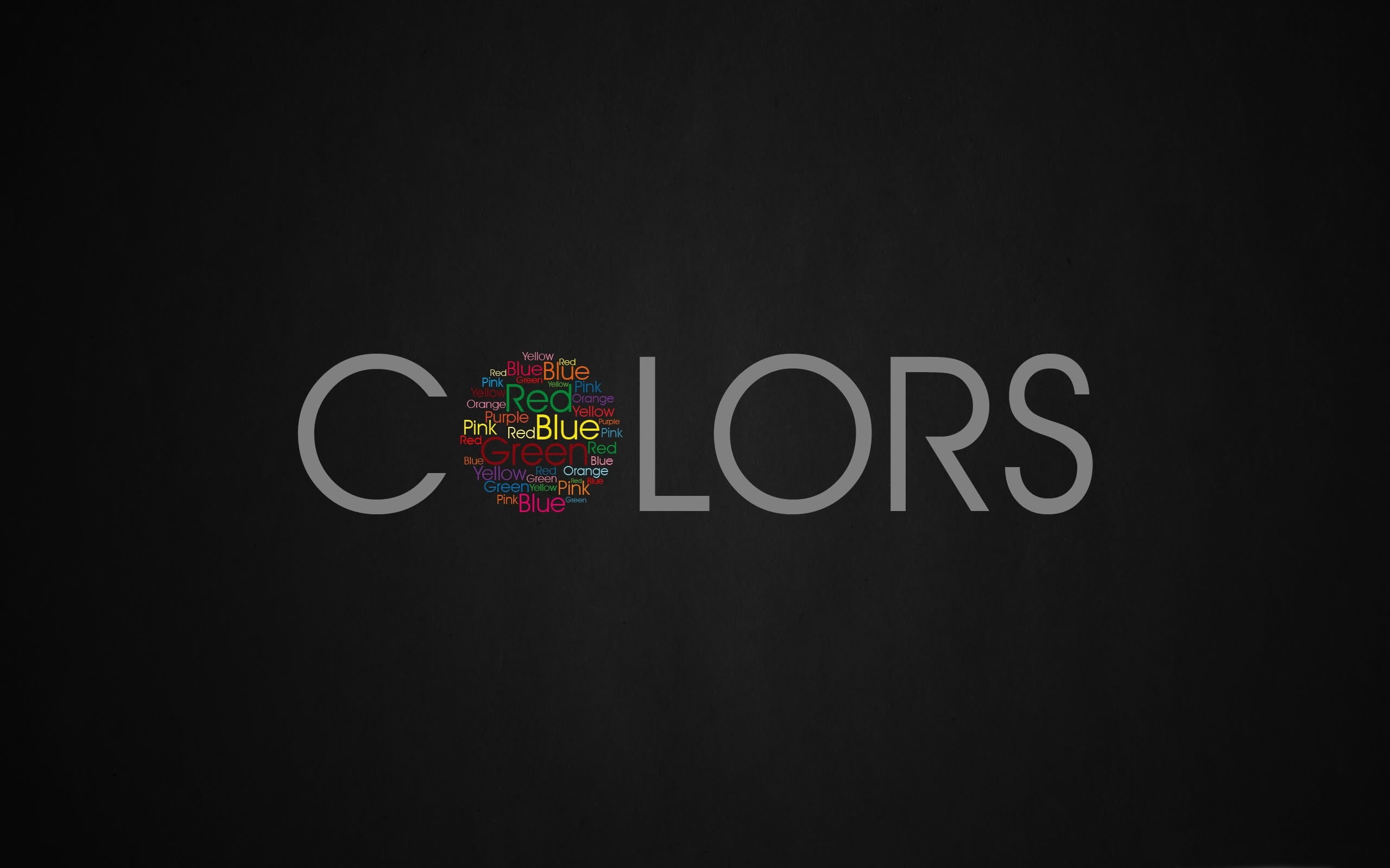 green, red, minimalism, 2K, Hybrid, text, black background, purple, pink, blue, orange, yellow, HD Wallpaper