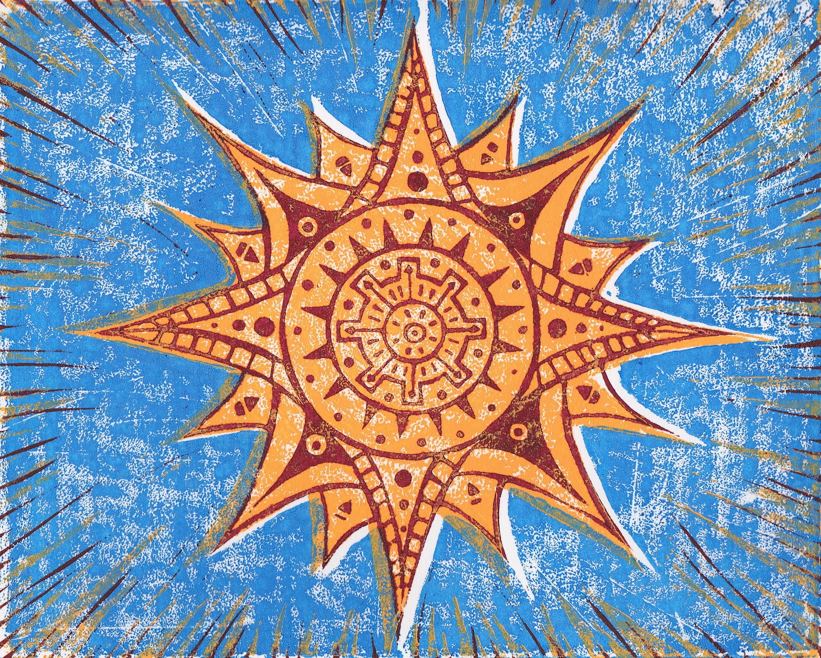 ceiling, first day of summer, backgrounds, sun, summer solstice, symmetry, art and craft, day, blue, floral pattern, red, low angle view, full frame, directly below, HD Wallpaper