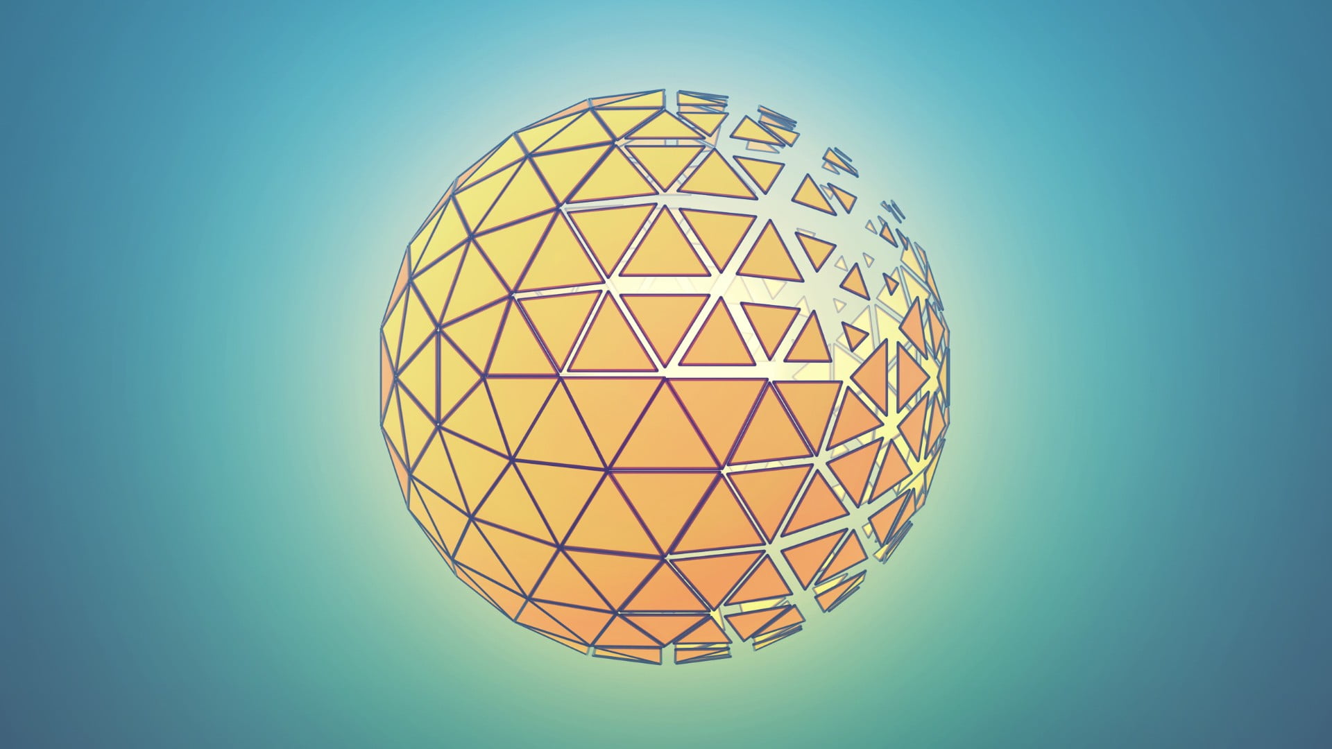 blue, geometric shape, connection, architecture, globe, pattern, 1080P, shape, indoors, design, technology, blue background, sphere, abstract, HD Wallpaper