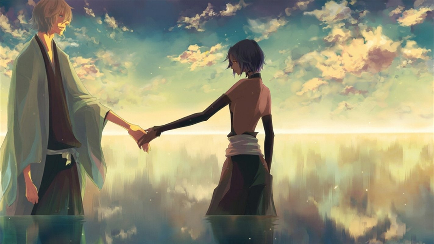 720P, Yoruichi Shihôin, togetherness, lifestyles, sky, Kisuke Urahara, real people, nature, people, females, positive emotion, love, outdoors, human arm, HD Wallpaper