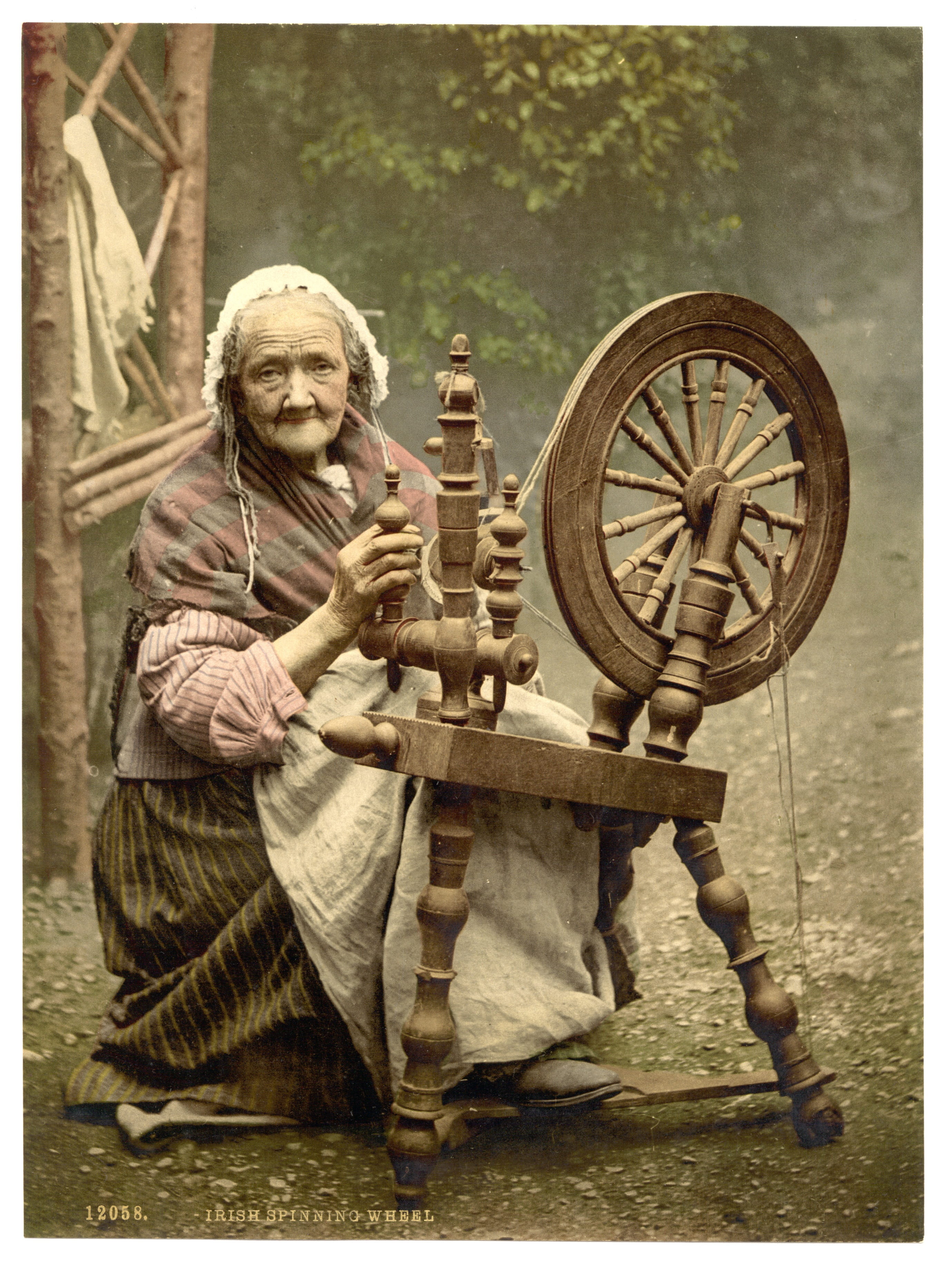 vintage, people, focus on foreground, outdoors, spinning wheel, wheel, old-fashioned, portrait, clothing, history, antique, on chair, 2K, males, auto post production filter, Phone HD Wallpaper