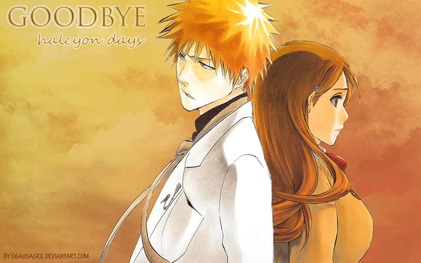 720P, Ichigo Kurosaki, Bleach, Orihime Inoue, HD Wallpaper