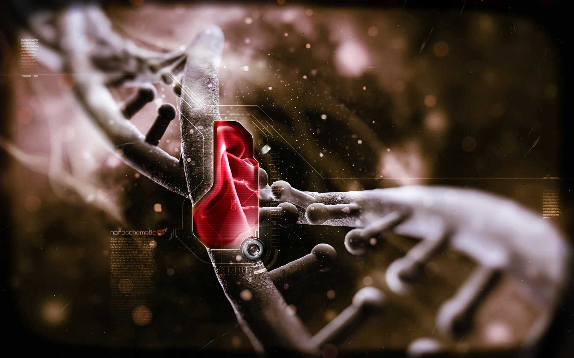 games, DNA, video, Crysis, 1080P, red, black, Nanosuit, Nvidia, HD Wallpaper