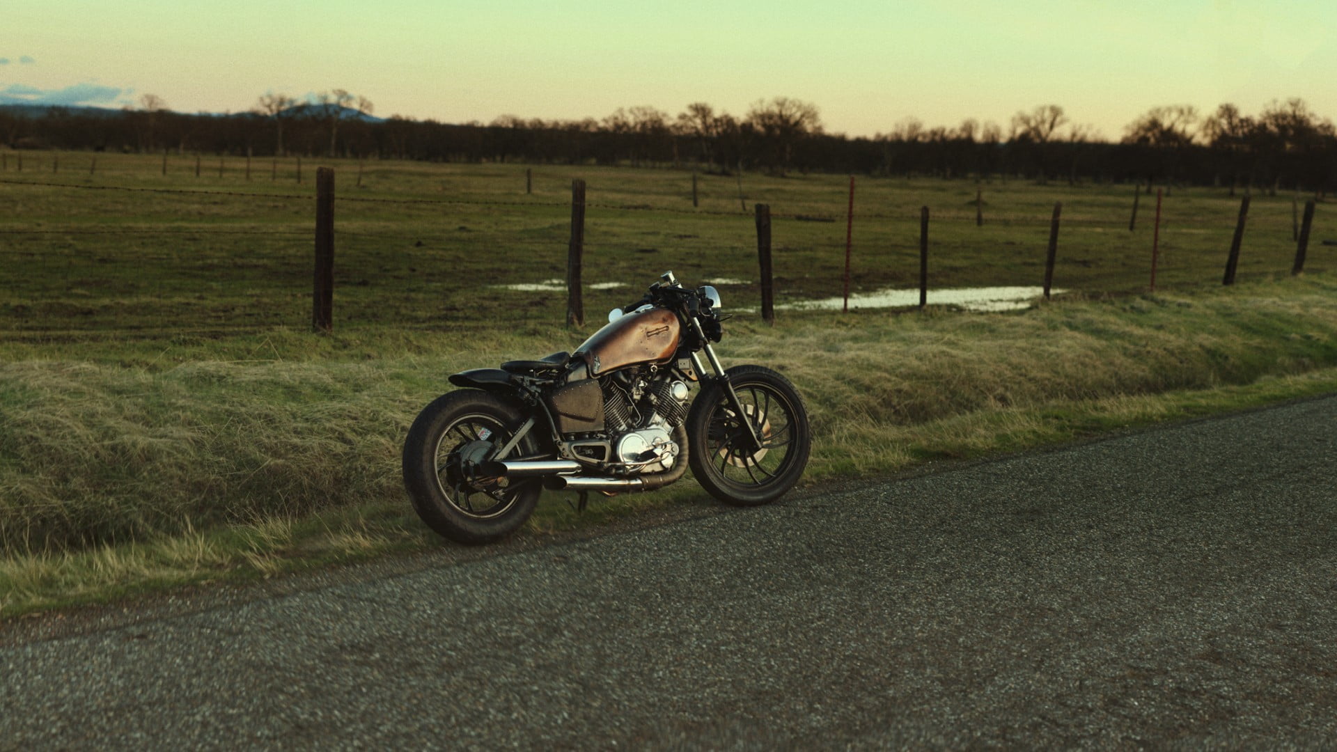 plant, fence, brown, Bobber, sky, grass, outdoors, vehicle, transportation, no people, land vehicle, road, landscape, travel, environment, beauty in nature, HD Wallpaper