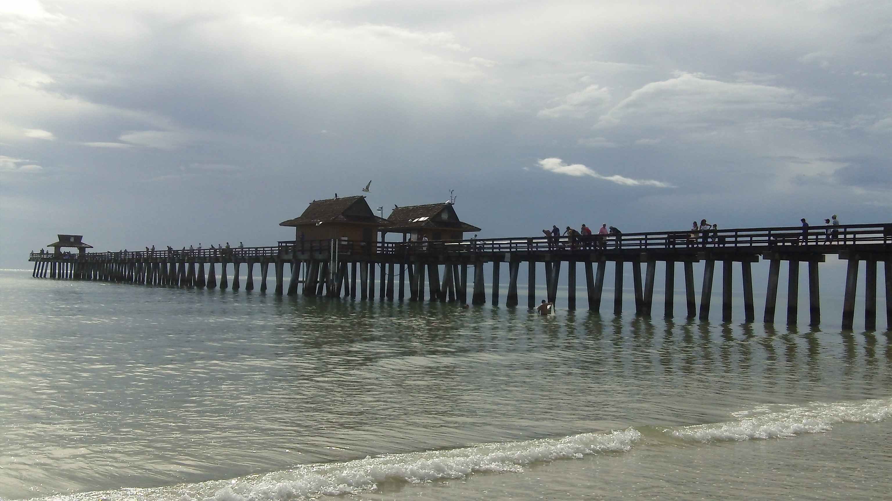 naples, architecture, day, travel, pier, land, waves, bridge, wooden, no people, florida, dock, beach, historical, seaside, built structure, cloud - sky, HD Wallpaper