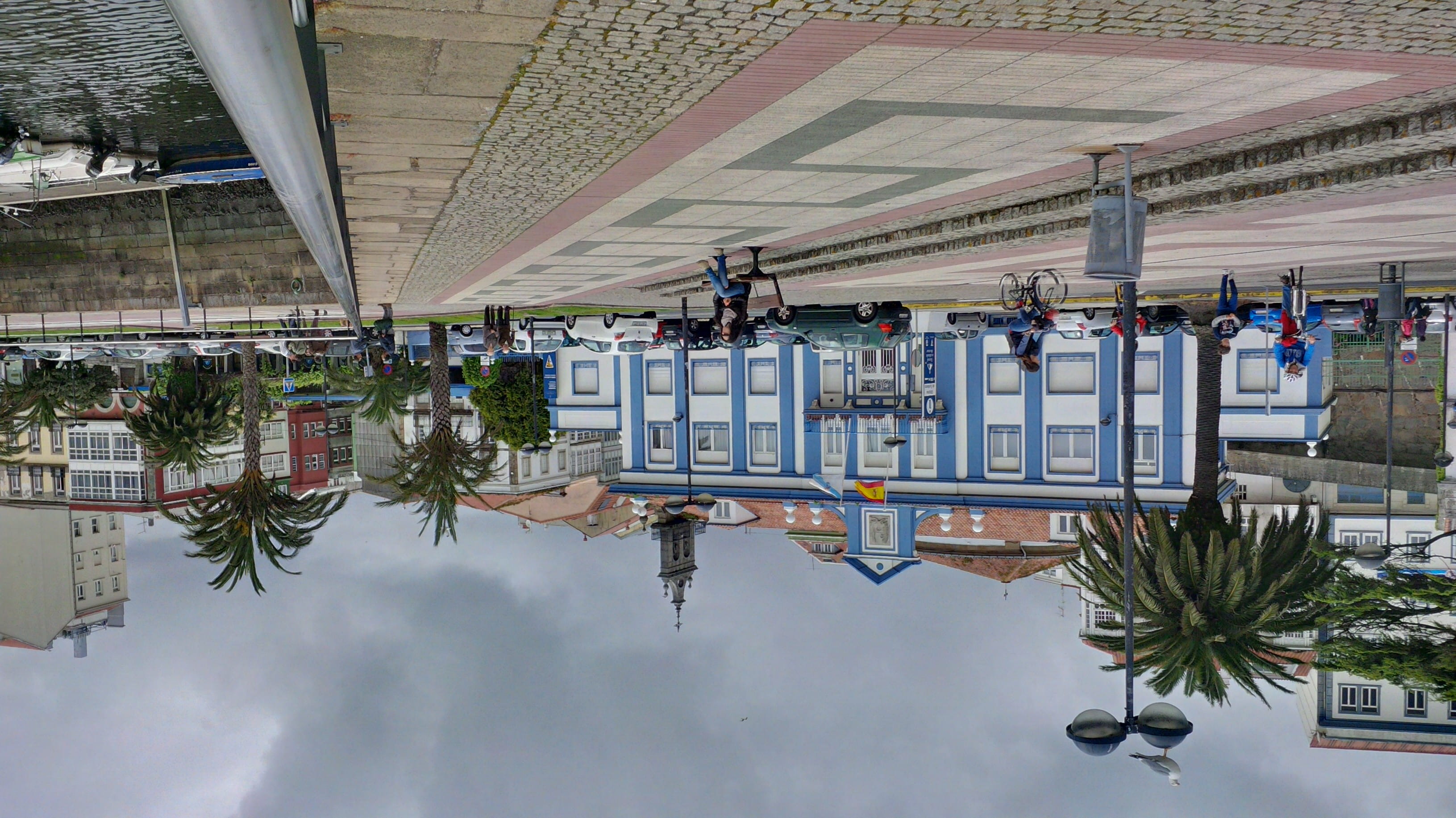 muelle, chica sentada, ferrol, outdoors, transportation, building exterior, connection, city, incidental people, reflection, azul, high angle view, day, HD Wallpaper