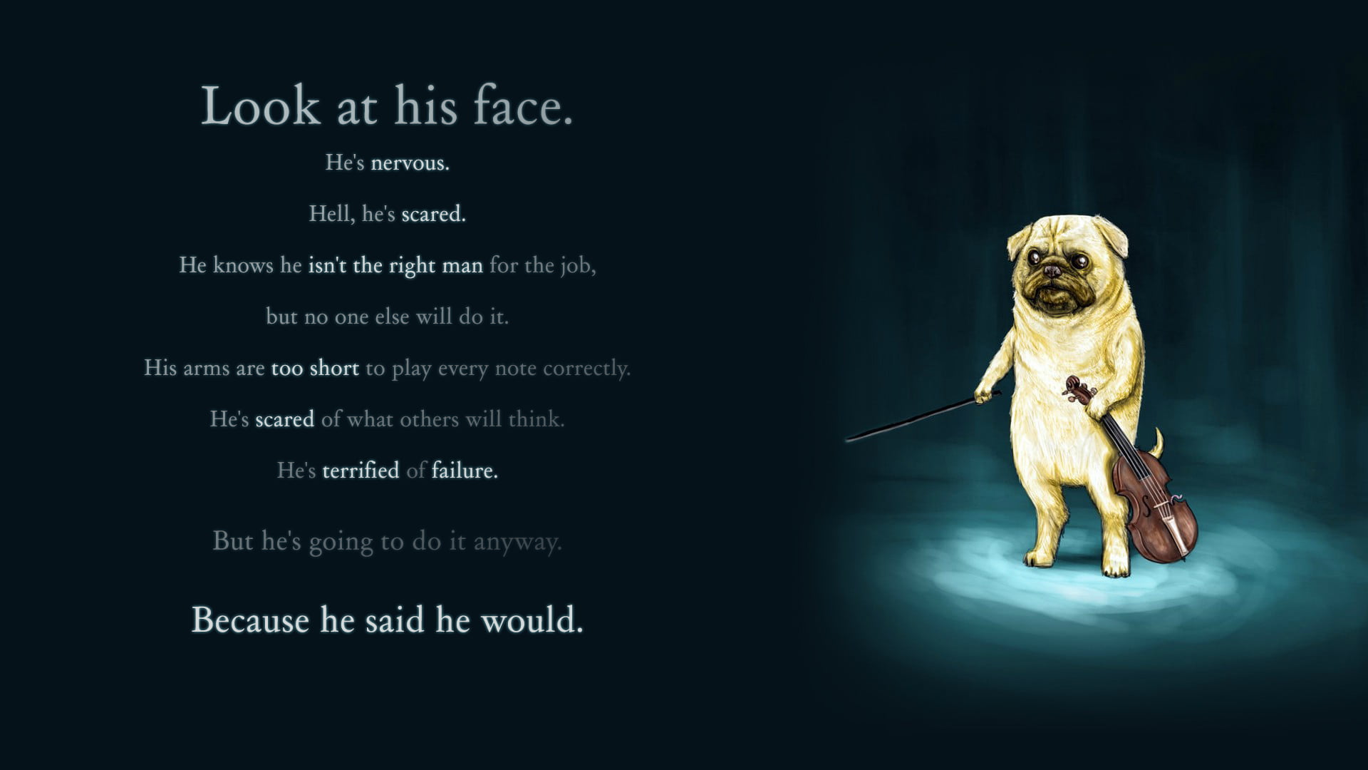 1080P, domestic, motivational, text, creativity, indoors, look, bizarre, full length, people, one animal, costume, fantasy, halloween, small, pug, canine, HD Wallpaper