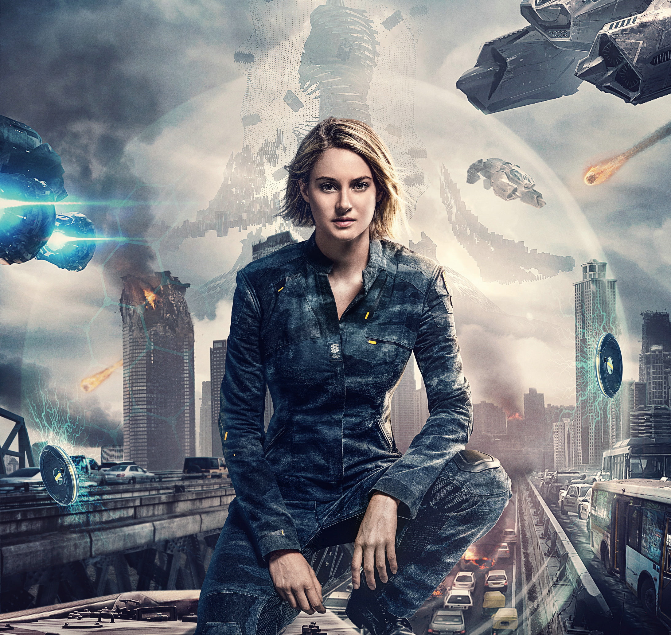 black, woman, Allegiant, sports, Tris, d, 1080P, wears, Shailene Woodley, grey, Divergent Series, shirt, HD Wallpaper