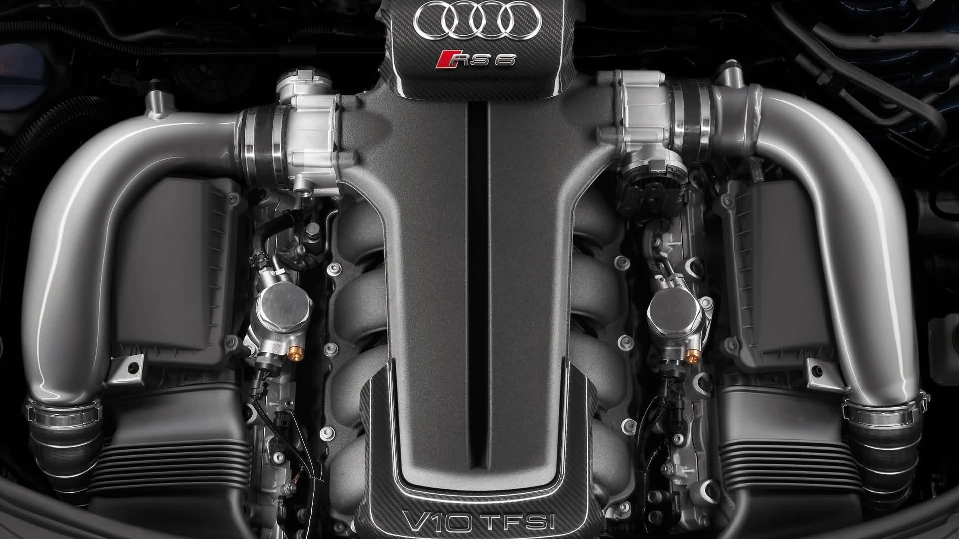 engine, V10 TFSI, Audi, 1080P, HD Wallpaper