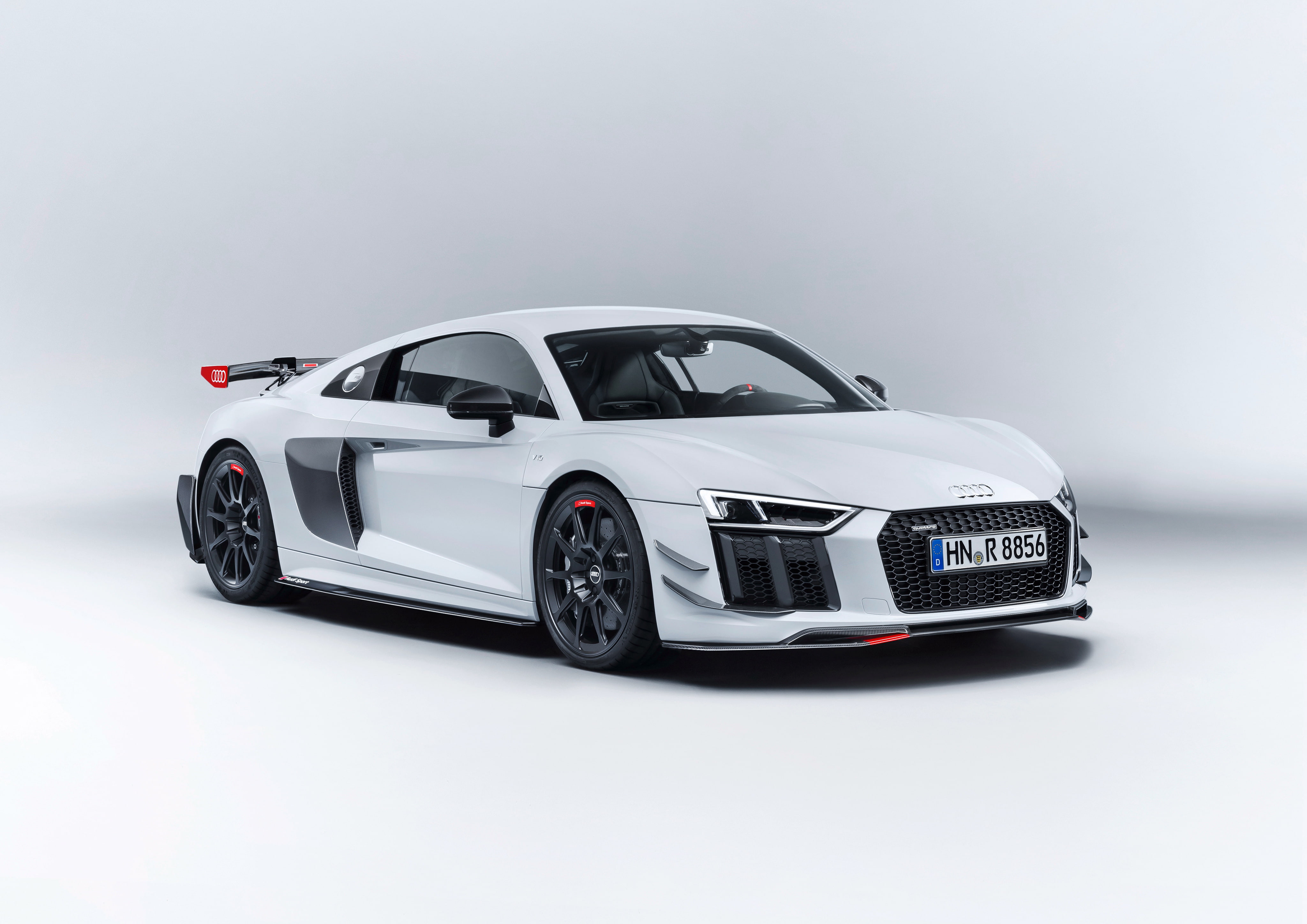 studio shot, car, sports car, fuel and power generation, technology, 4K, gray, gray background, modern, no people, mode of transportation, indoors, Audi R8 v10, HD Wallpaper