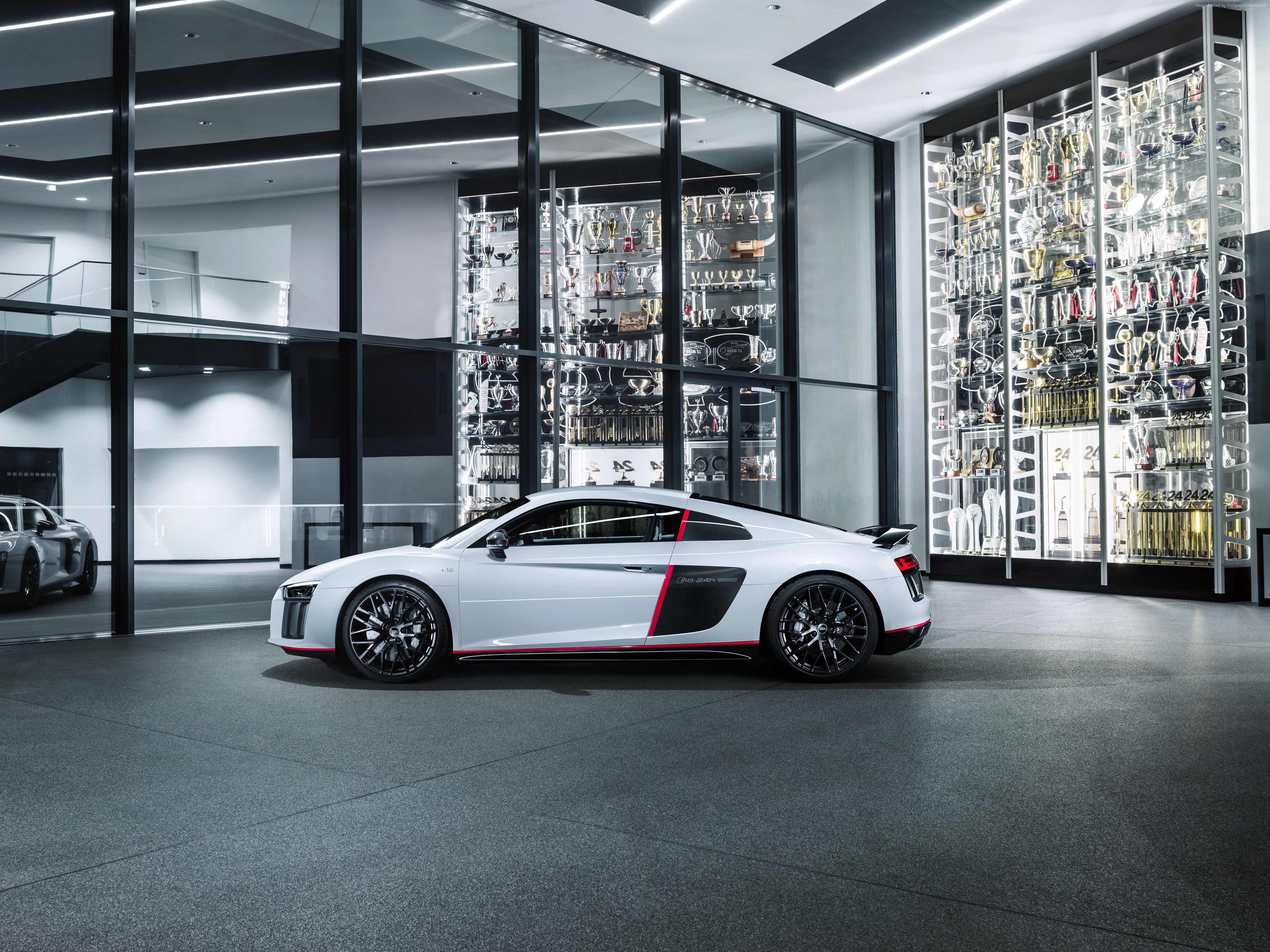 4K, supercar, electric cars, Audi R8 V10 Plus " selection 24h", white, HD Wallpaper