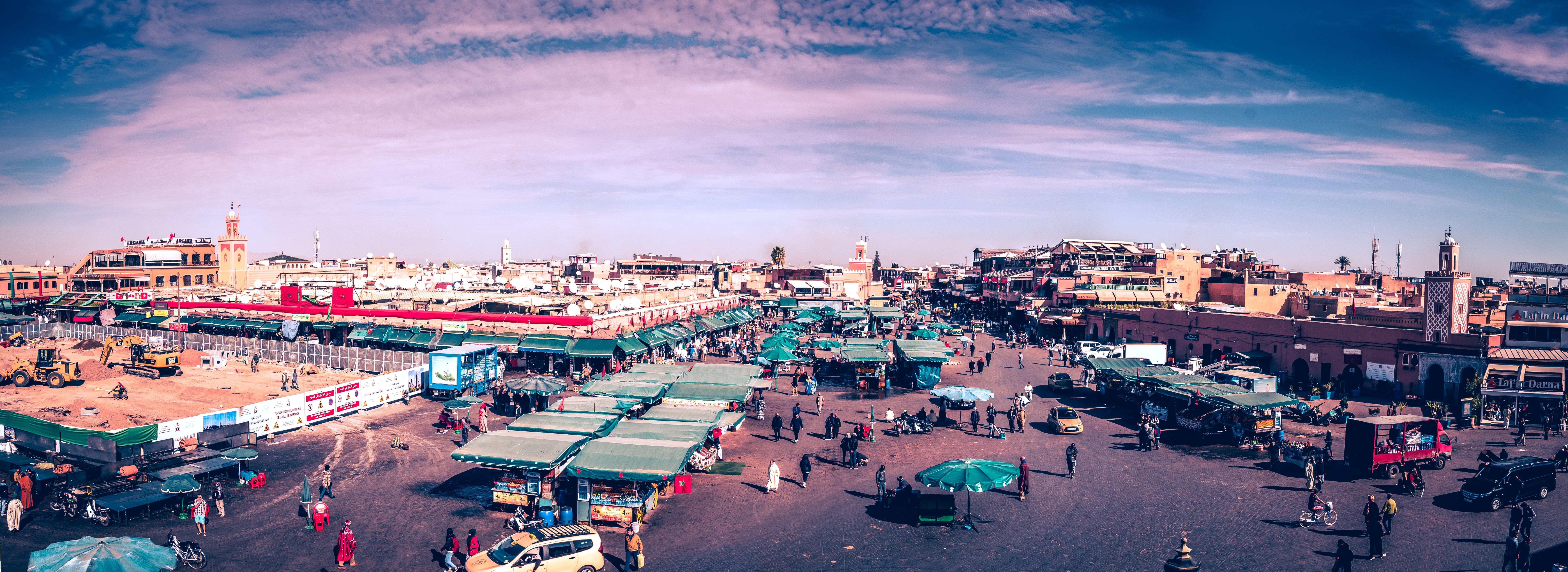 medina, photography, sunset, consumerism, tourism, 8K, city, heritage, mosque, birds, architecture, square, fna, building, high angle view, arab, landmark, HD Wallpaper