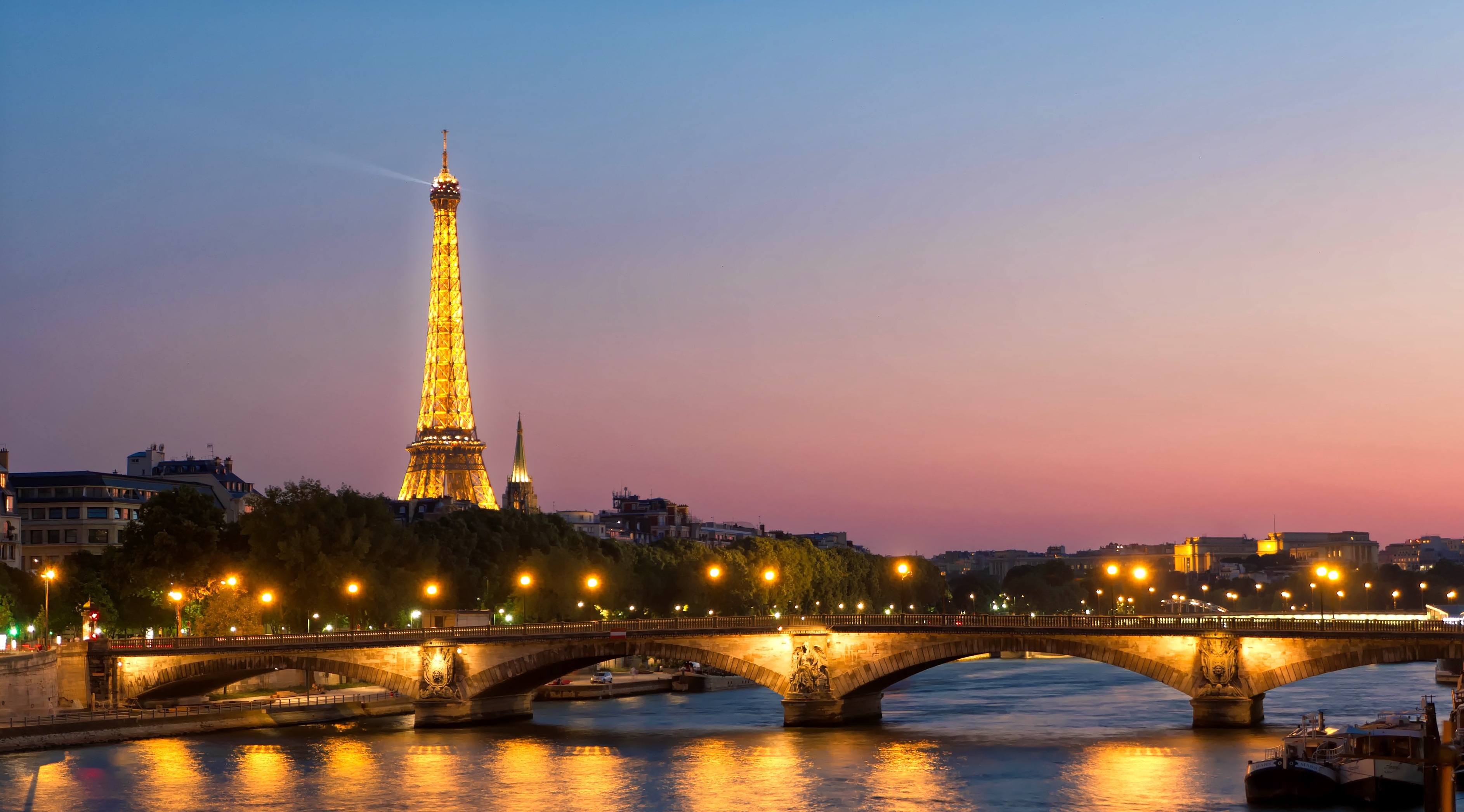 french, cityscape, water, travel destinations, 2K, famous, france, tourist, no people, landmark, tourism, sky, connection, arch bridge, bridge - man made structure, HD Wallpaper