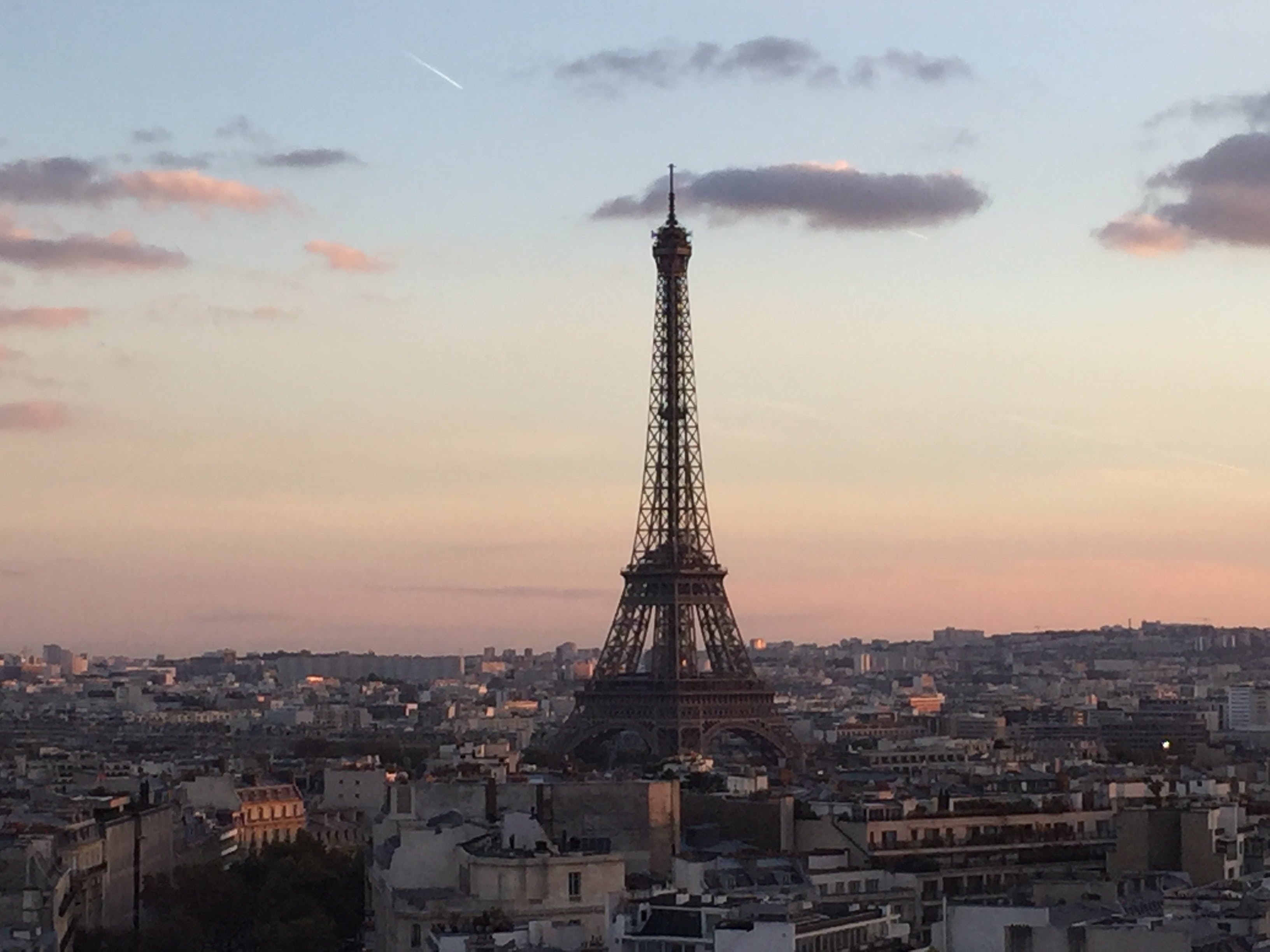 cloud - sky, sunset, paris, city, france, spire, urban Skyline, famous, outdoors, cityscape, dusk, tourism, architecture, eiffel, building exterior, travel, HD Wallpaper