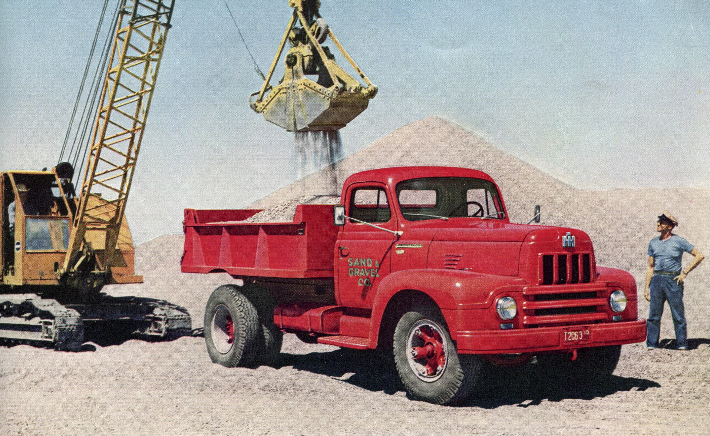 r-194, dump, 1080P, construction, 1953, international, loadstar, retro, truck, HD Wallpaper