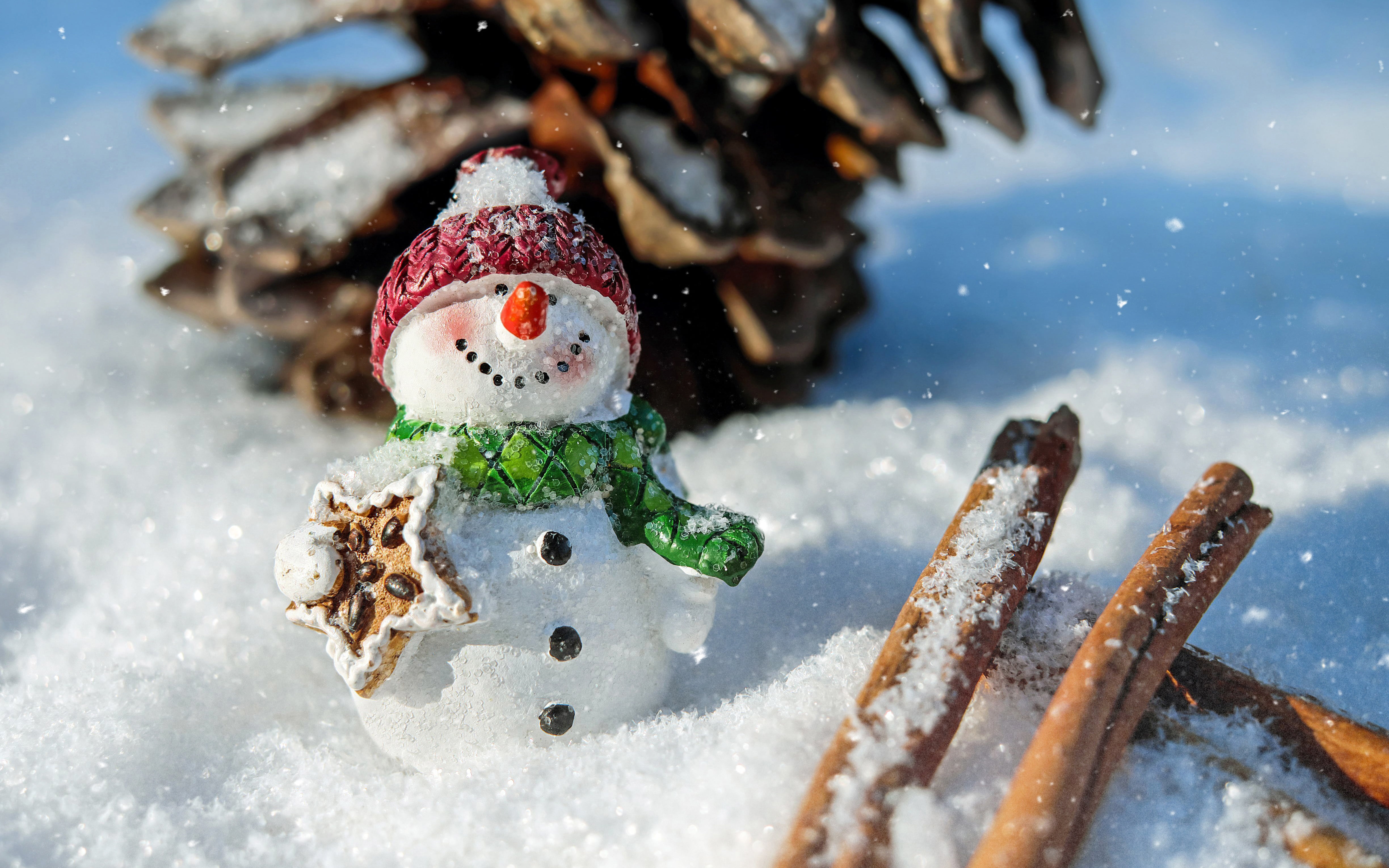 snowball, human representation, food and drink, extreme weather, christmas, frost, sweet food, no People, holiday, decoration, 4K, outdoors, temptation, HD Wallpaper