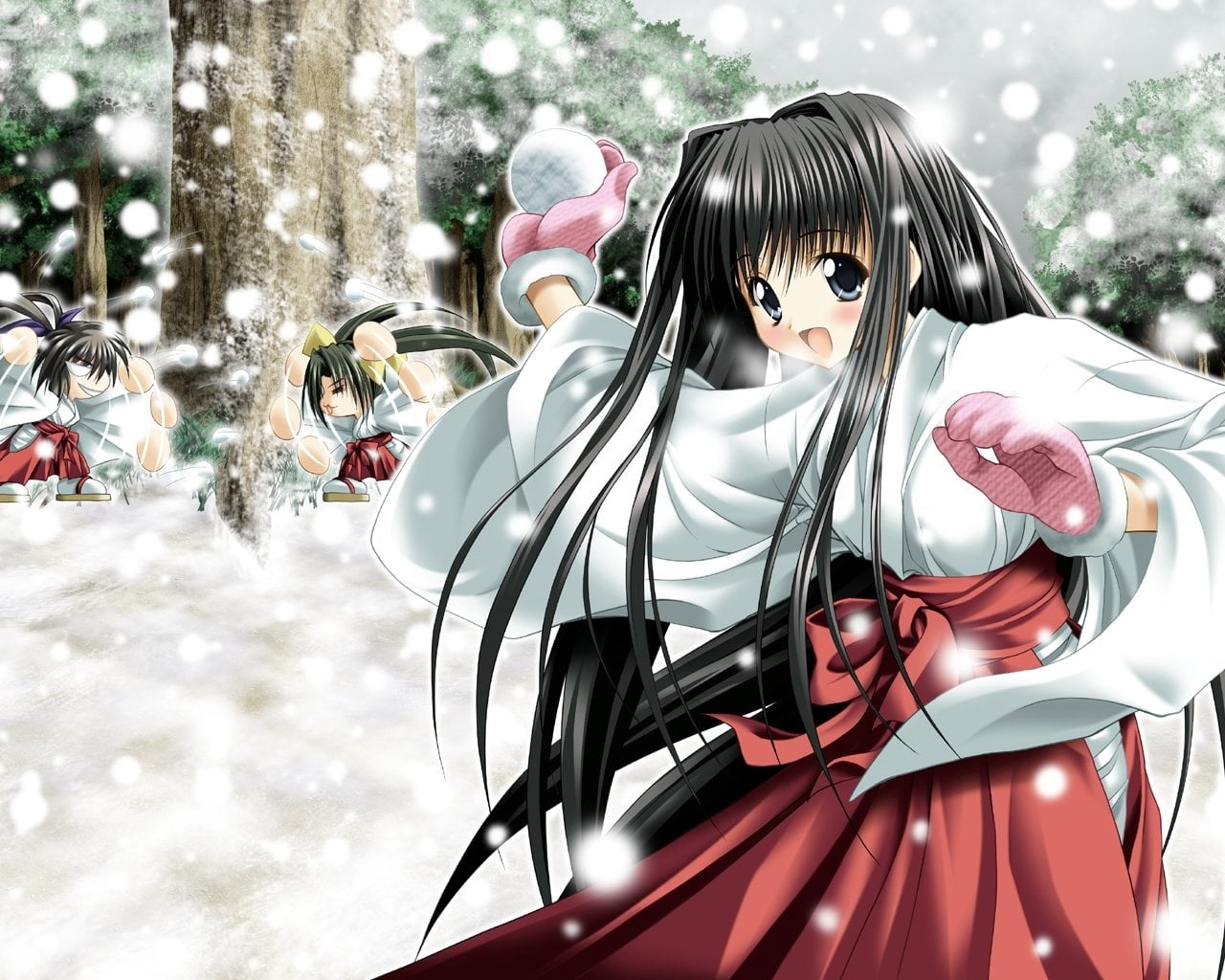 representation, digital, female, focus on foreground, snowballs, fashion, human representation, real people, women, christmas decoration, day, anime, decoration, HD Wallpaper