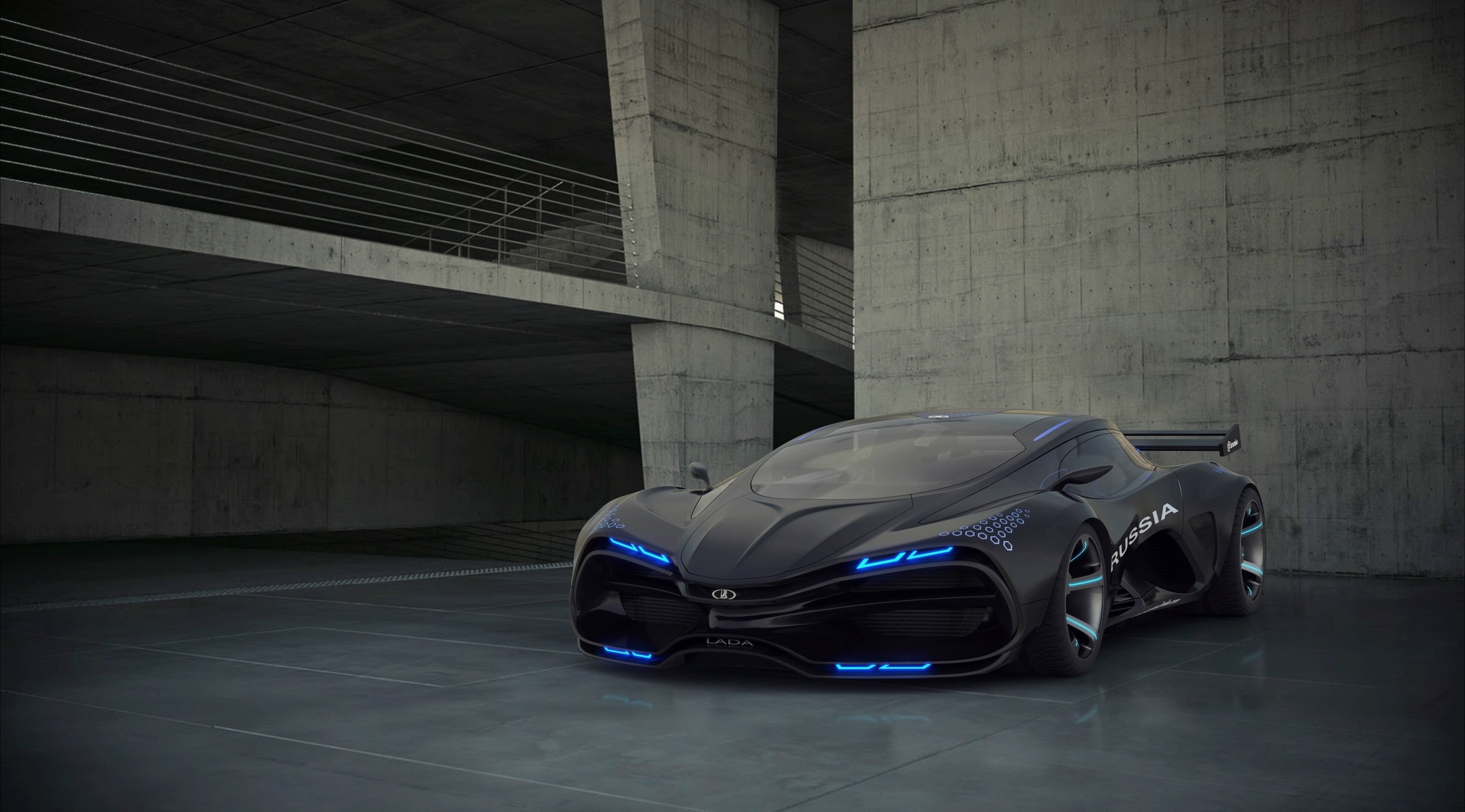 outdoors, architecture, bridge - man made structure, 4K, built structure, luxury, concrete, parking garage, day, sports car, no people, parking lot, motor vehicle, HD Wallpaper