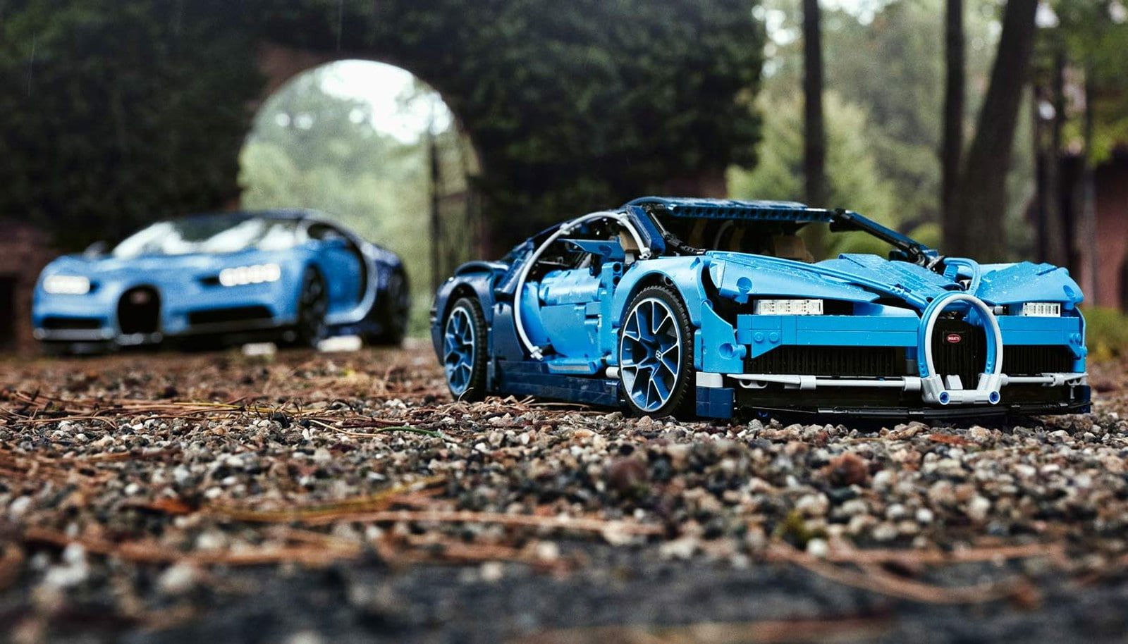 chiron, surface level, close-up, technic, selective focus, car, day, mode of transportation, transportation, toy, toy car, blue, lego, nature, stationary, HD Wallpaper