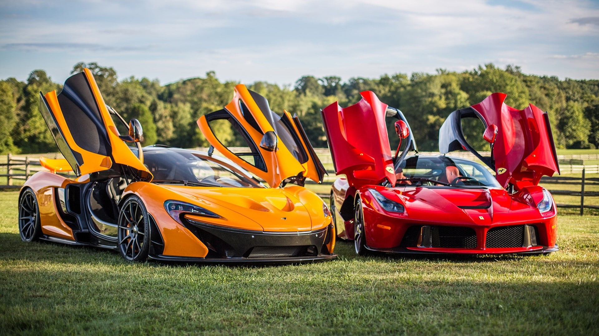 Ferrari LaFerrari, McLaren P1, Ferrari, McLaren, 1080P, HD Wallpaper