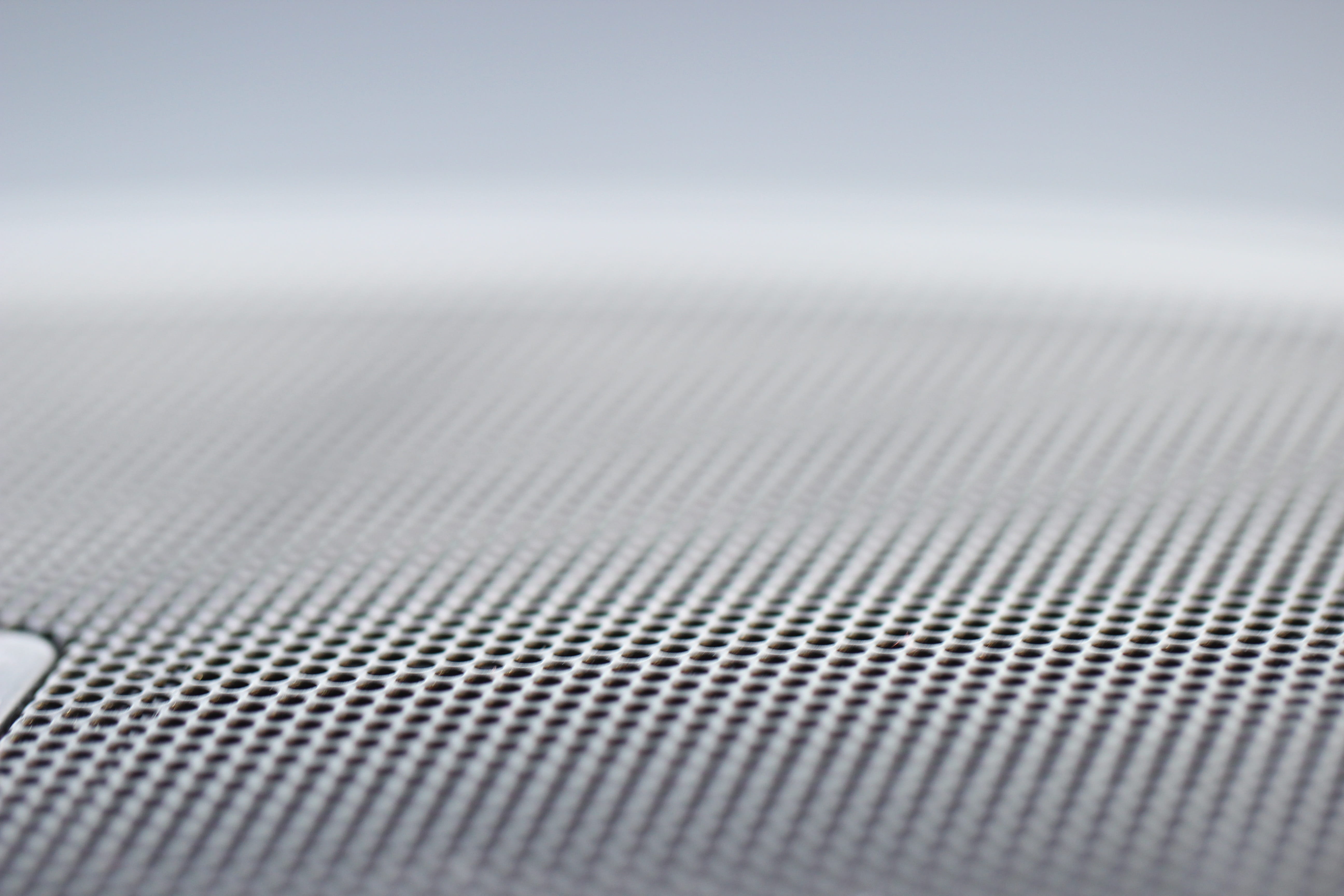 technology, futuristic, day, no people, speaker, metal, connection, 5K, surface, repetition, selective focus, silver colored, full frame, textured, perforated sheet, HD Wallpaper