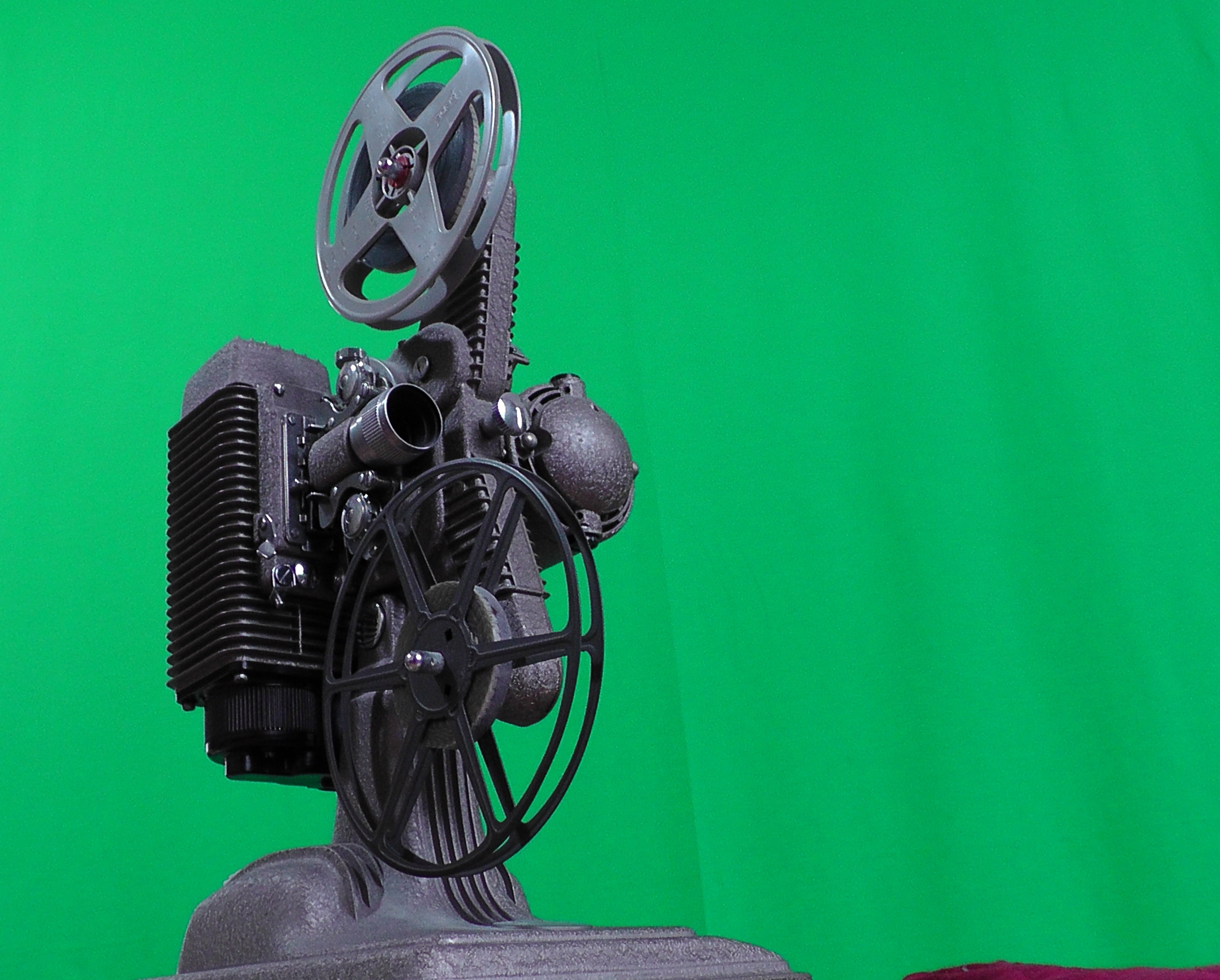 photography themes, retro styled, studio shot, equipment, camera operator, green background, film, single object, media equipment, copy space, movie camera, HD Wallpaper