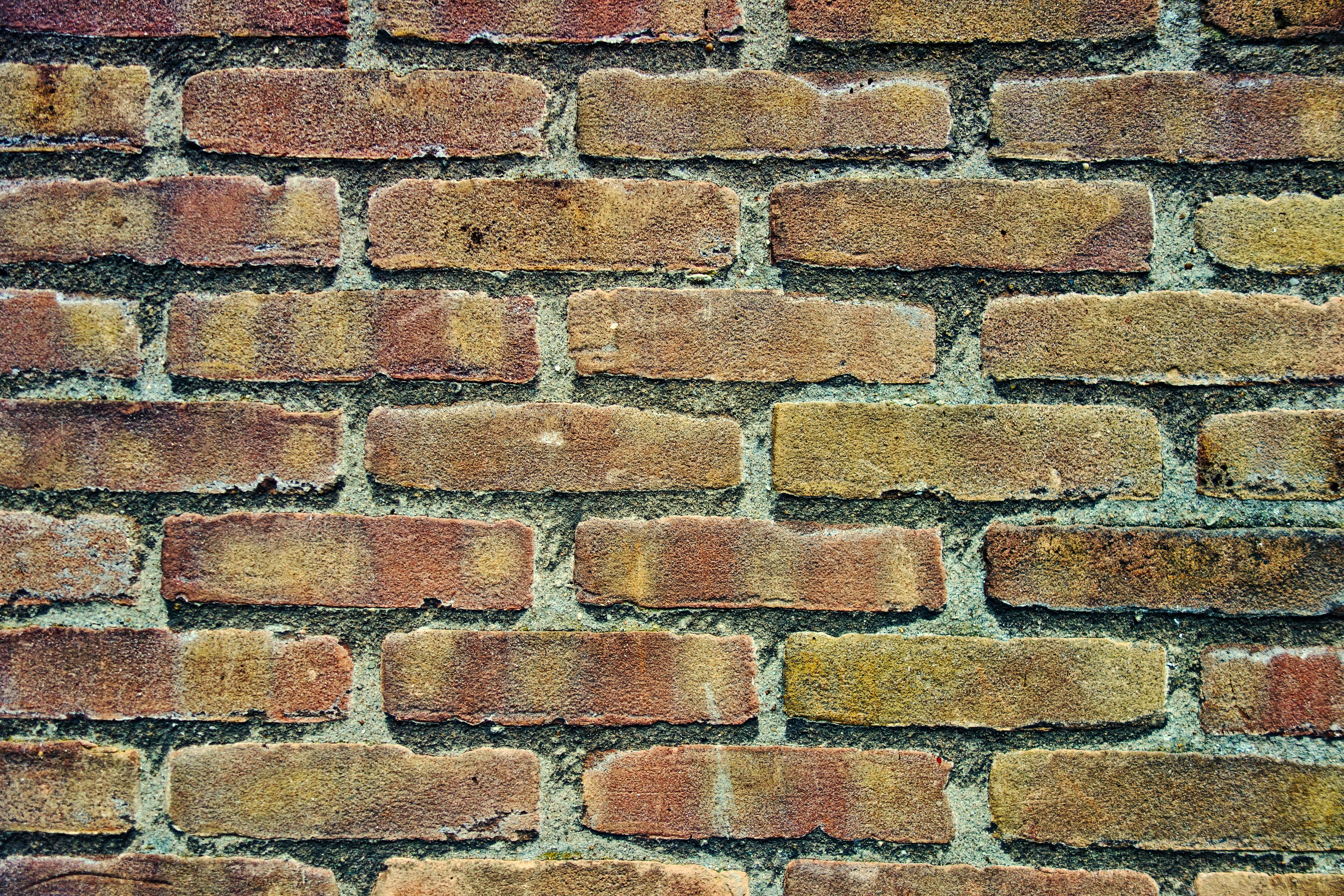 full frame, architecture, no people, day, brickwork, weathered, seam, brick wall, wall, rough, design, red, backgrounds, masonry, wall - building feature, HD Wallpaper