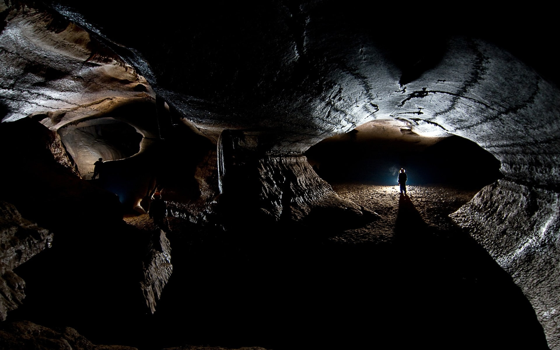 architecture, tunnel, rock - object, lights, wood - material, day, erosion, close-up, 1080P, indoors, dark, rock, rock formation, landscape, people, solid, HD Wallpaper