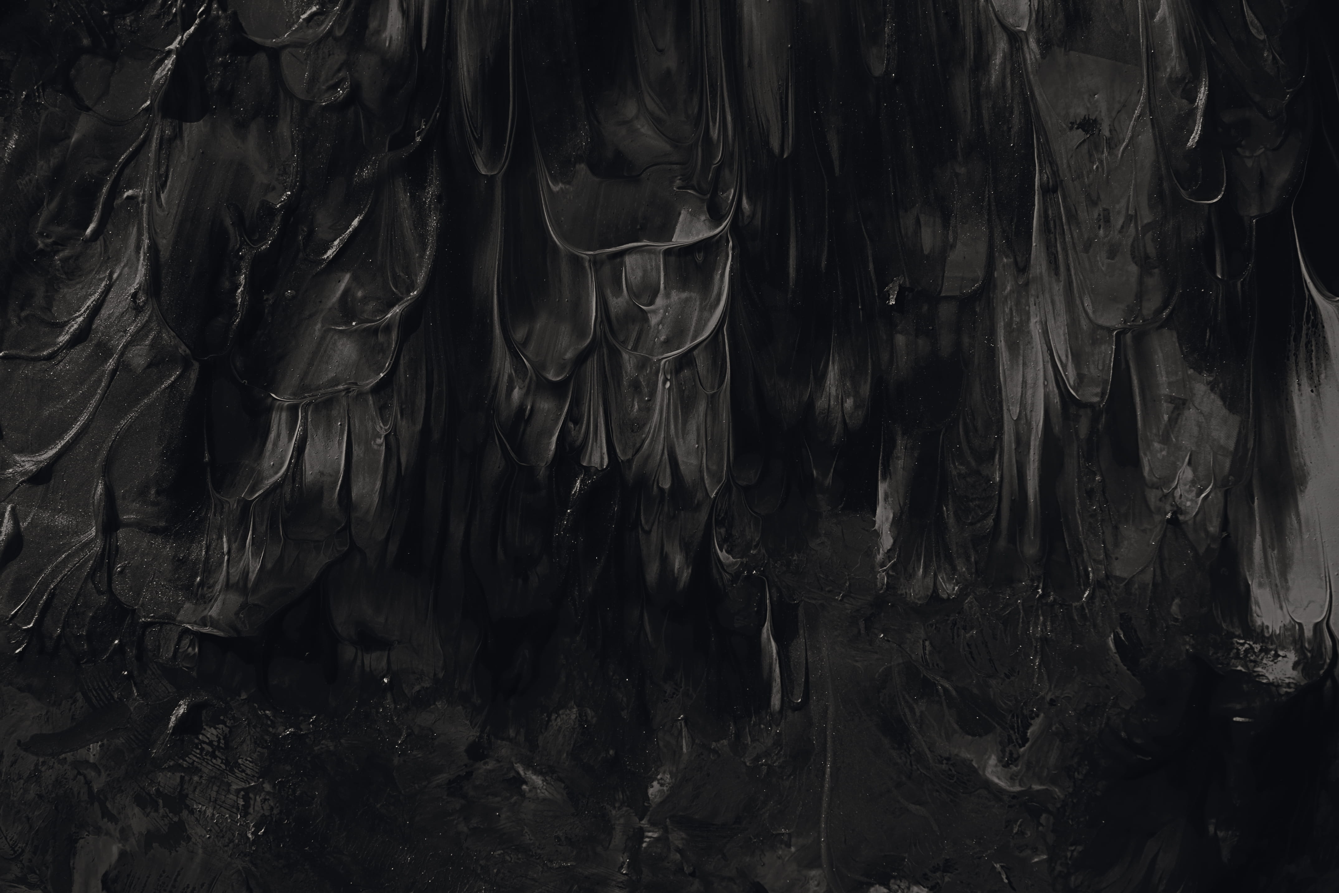black, large group of objects, day, abundance, hanging, geology, indoors, pattern, nature, background, full frame, paintbrush, physical geography, rock formation, HD Wallpaper